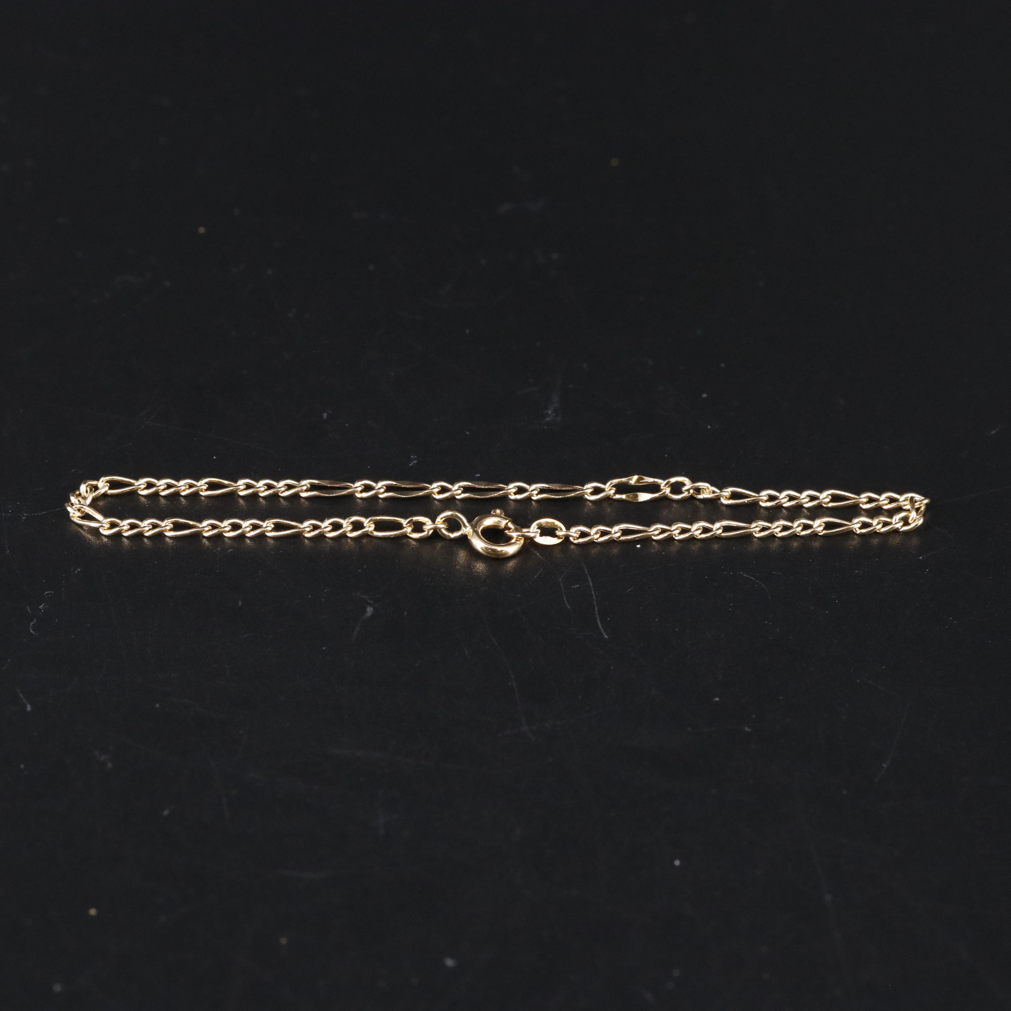 14K Figaro Chain Bracelet