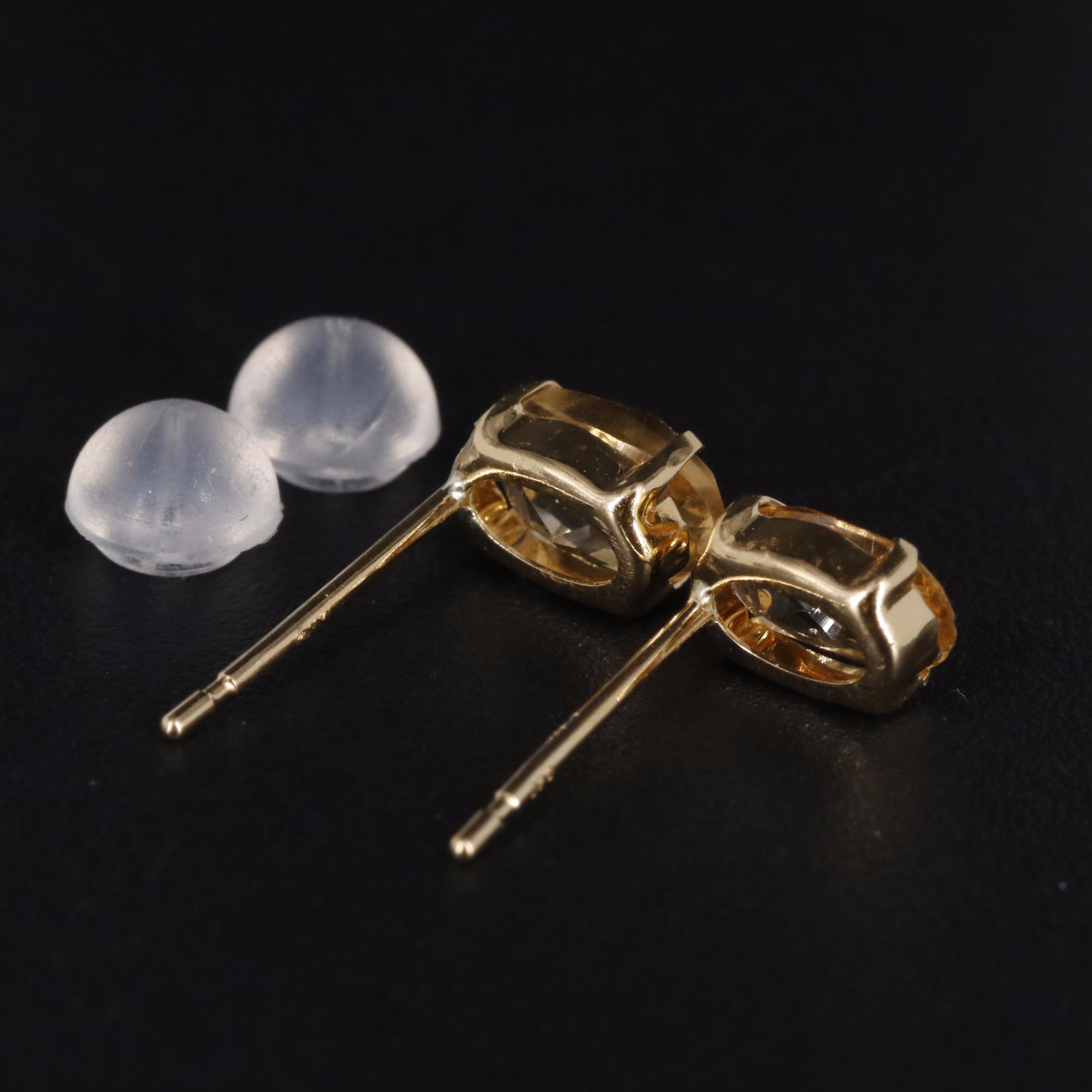 18K Citrine Stud Earrings