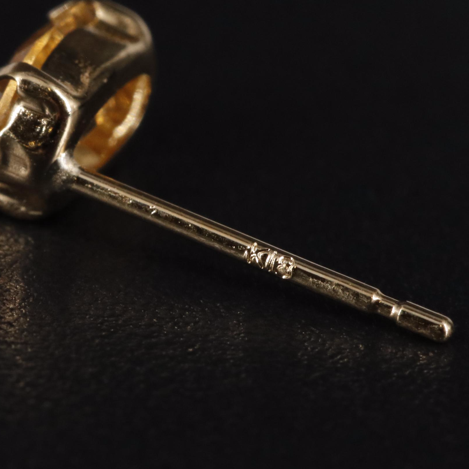 18K Citrine Stud Earrings