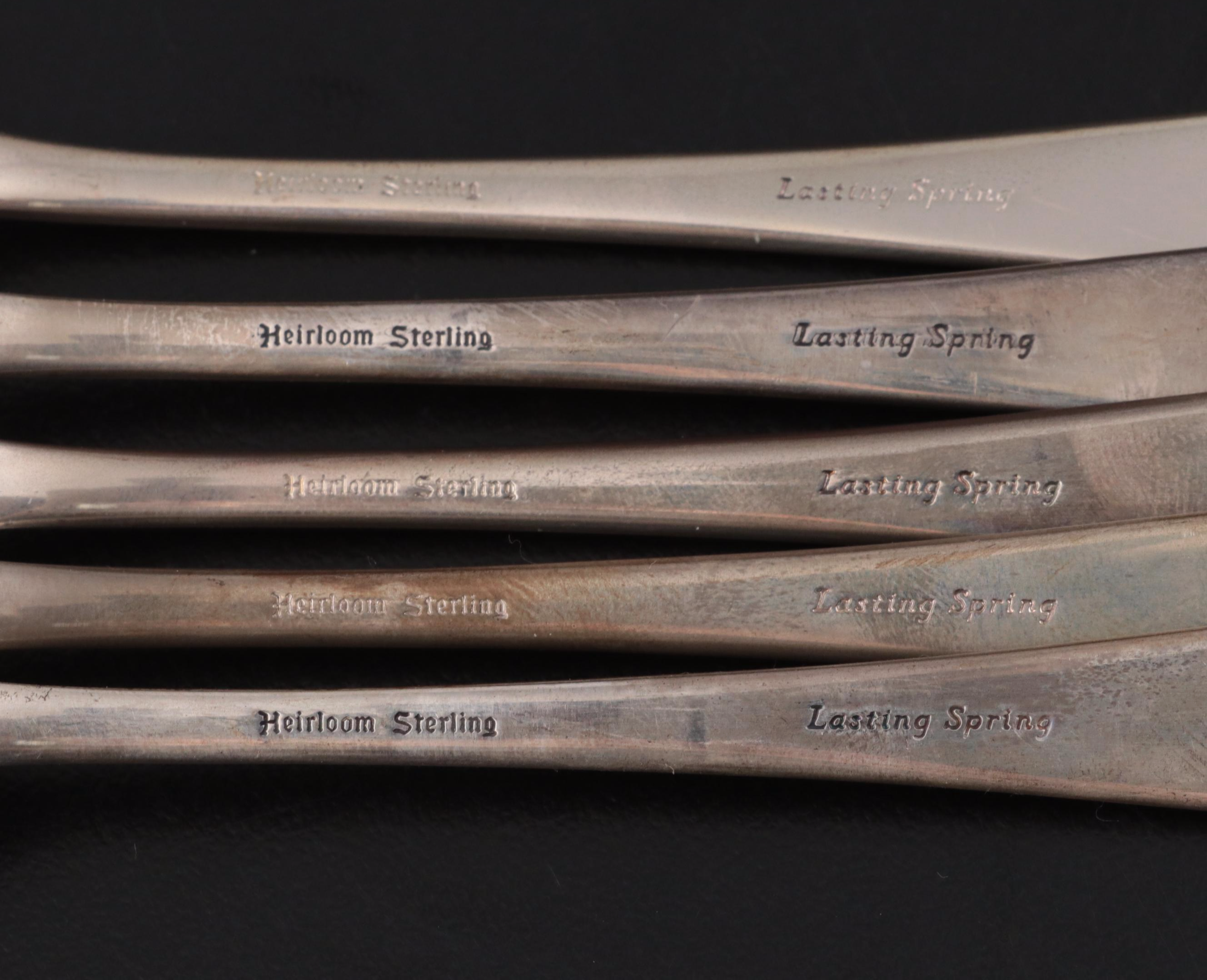 Heirloom Sterling Silver "Lasting Spring"  Flatware, Mid-20th Century