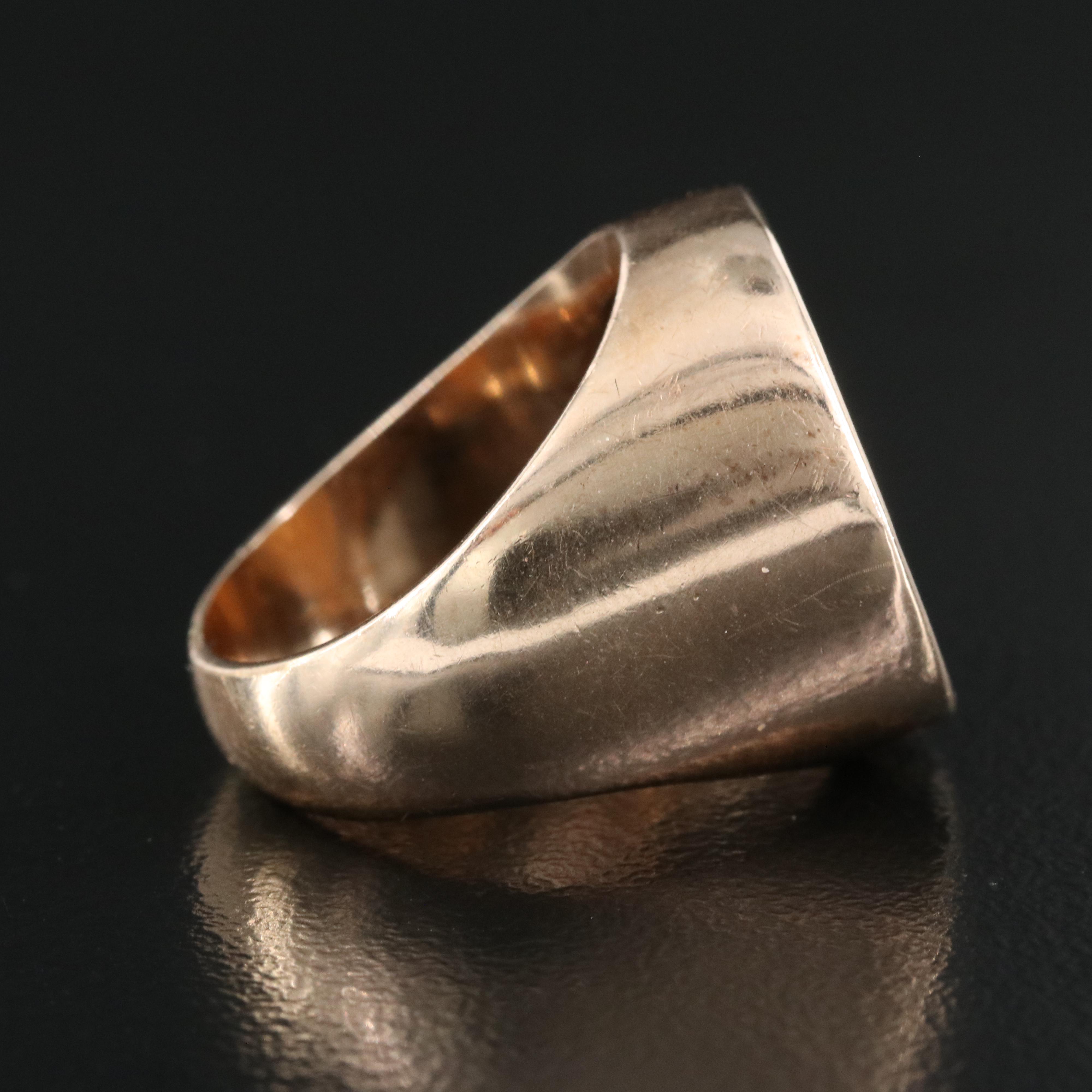 10K Mexican 2 1/2 Peso Gold Coin Ring