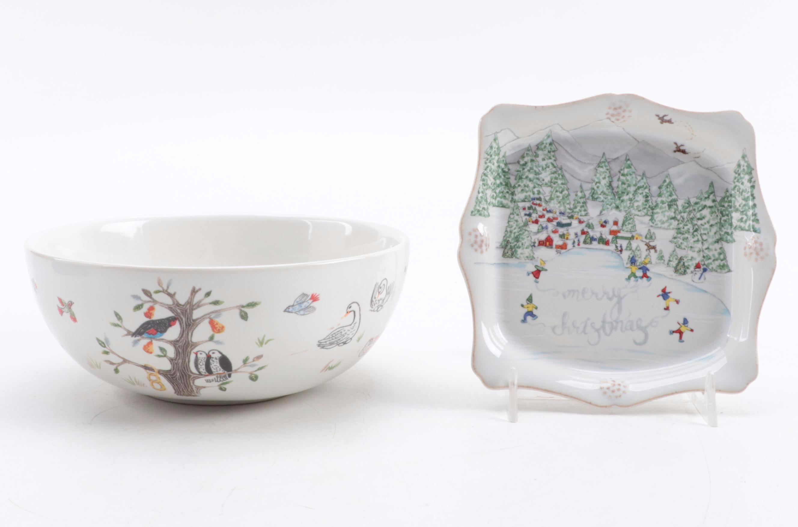 Threshold 2 Tier Serving Tray, Juliska Ceramic Bowls, and Other Seasonal Décor