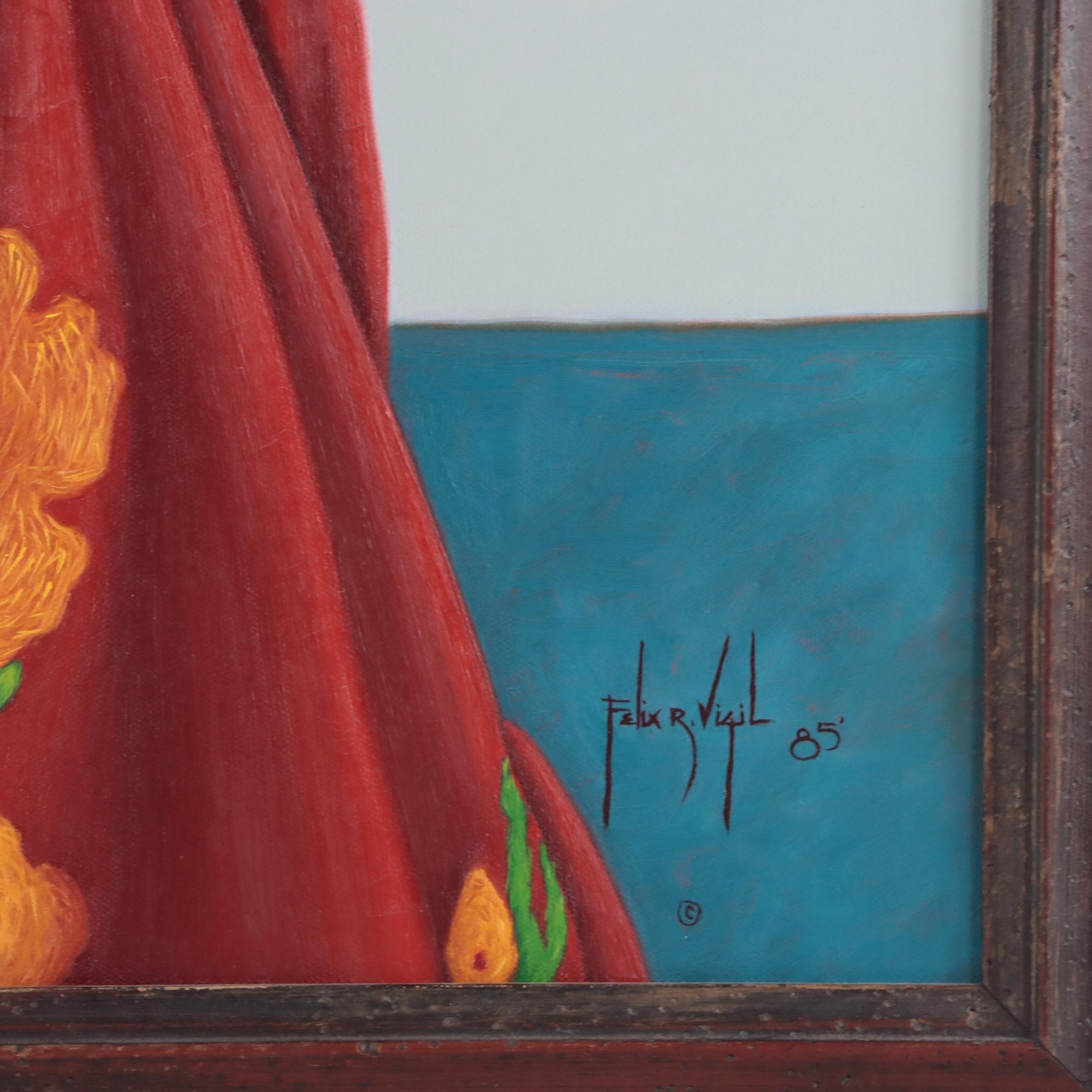 Felix R. Vigil Portrait Oil Painting, 1985