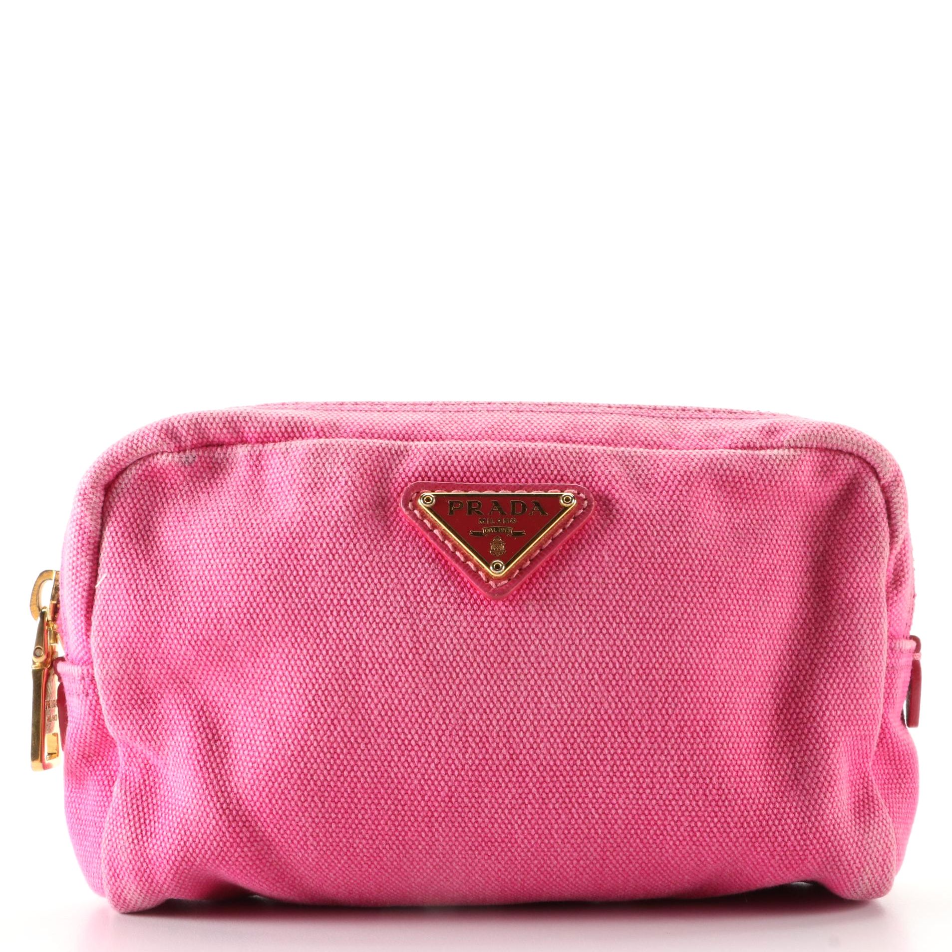 Prada Canvas Zip Pouch