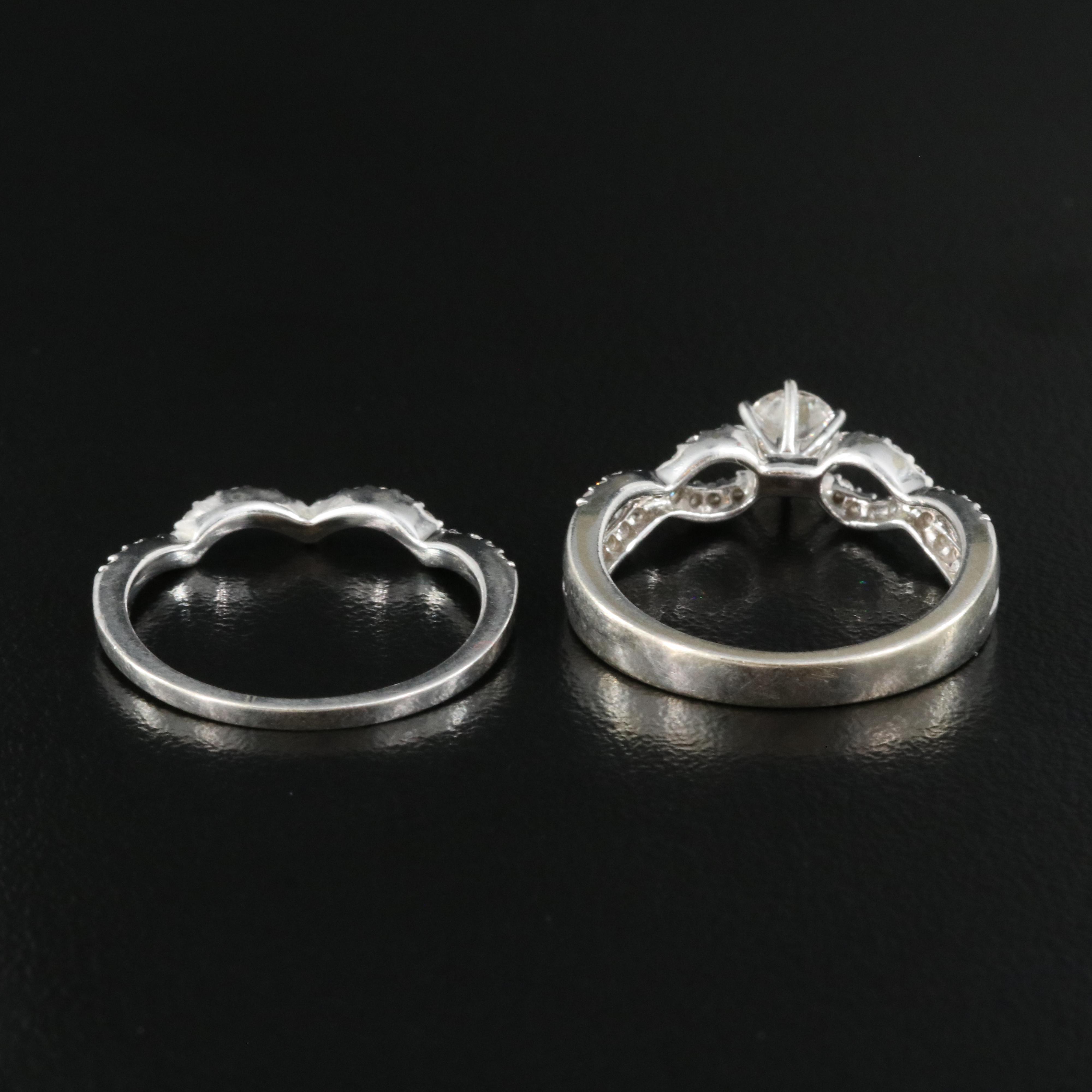 14K 0.89 CTW Diamond Ring and Band Set