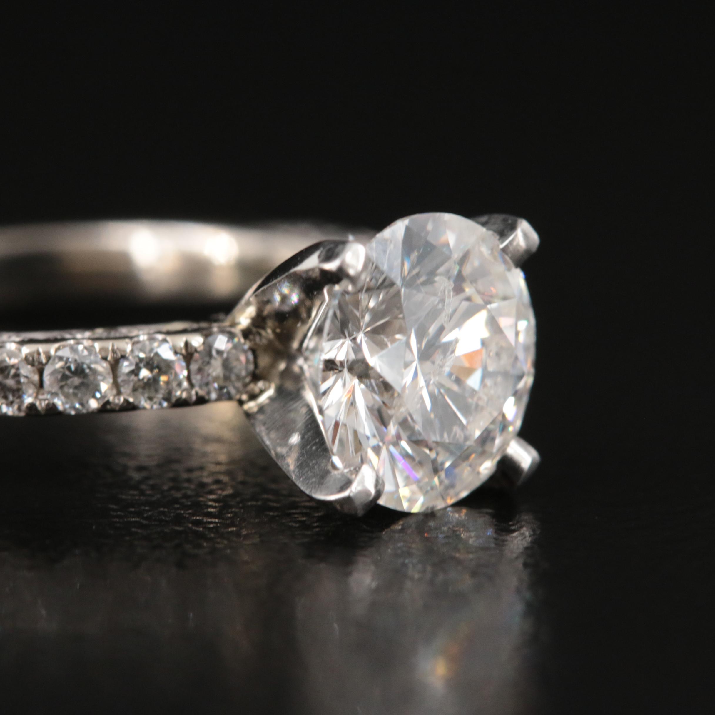 14K 2.54 CTW Diamond Ring with Platinum Head