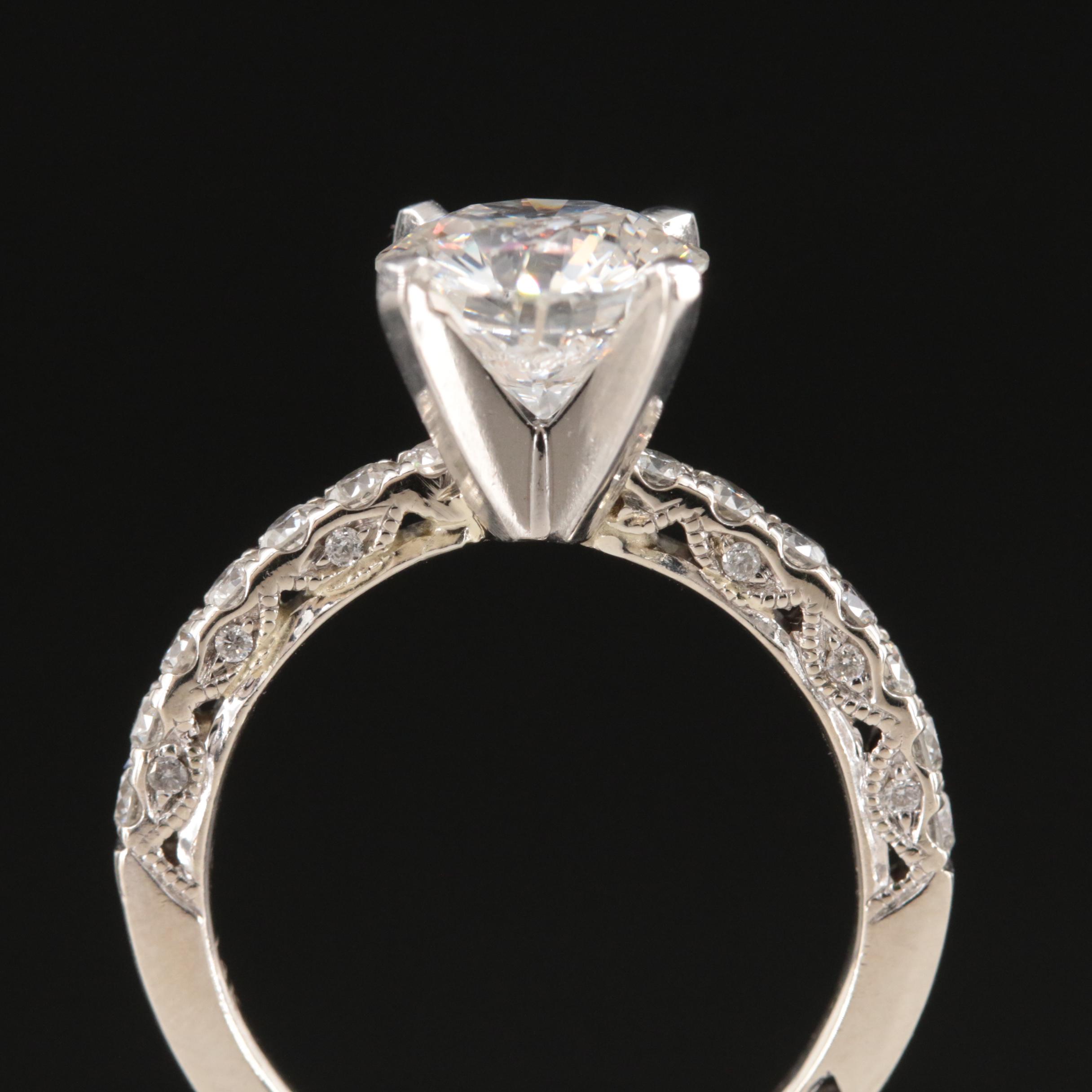 14K 2.54 CTW Diamond Ring with Platinum Head