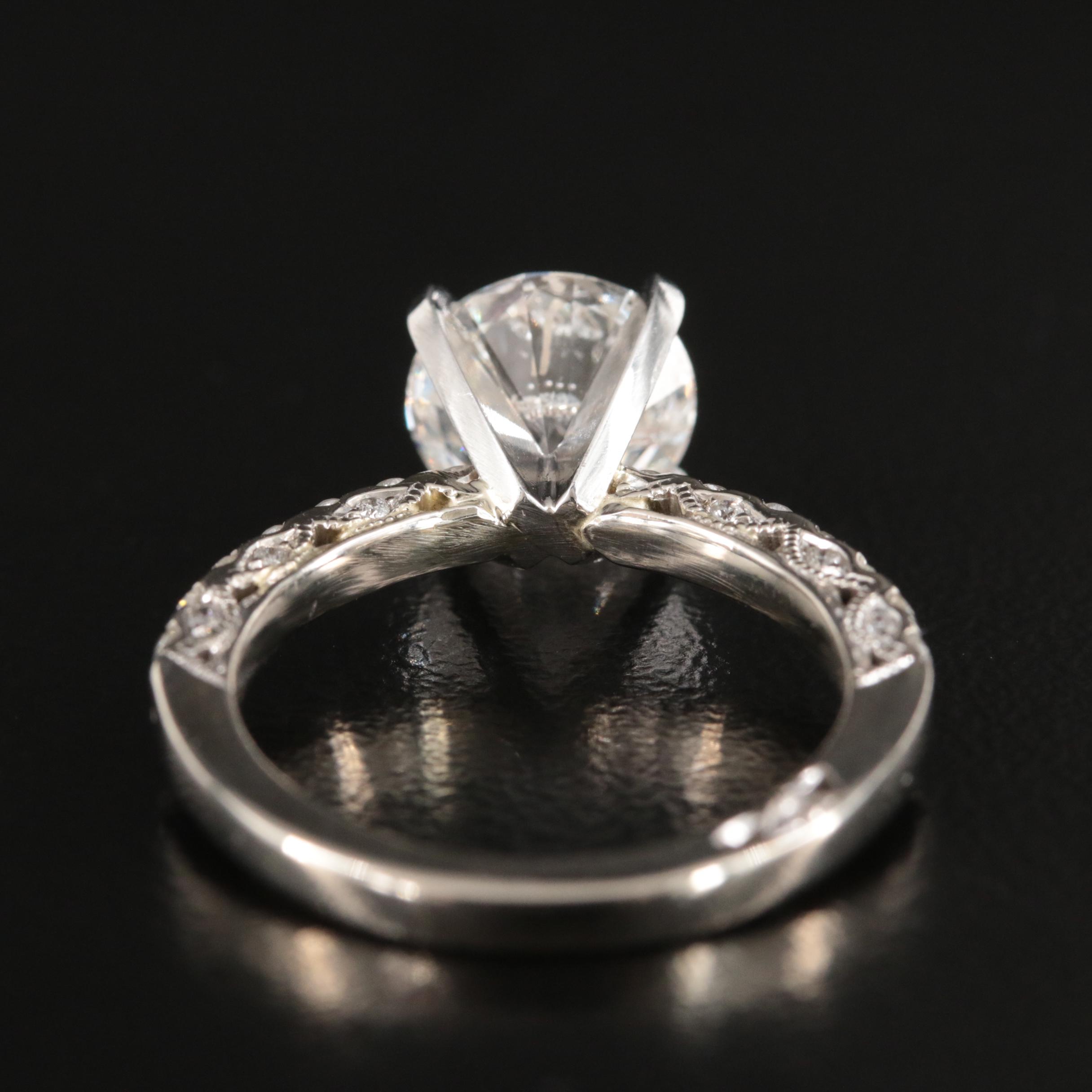 14K 2.54 CTW Diamond Ring with Platinum Head