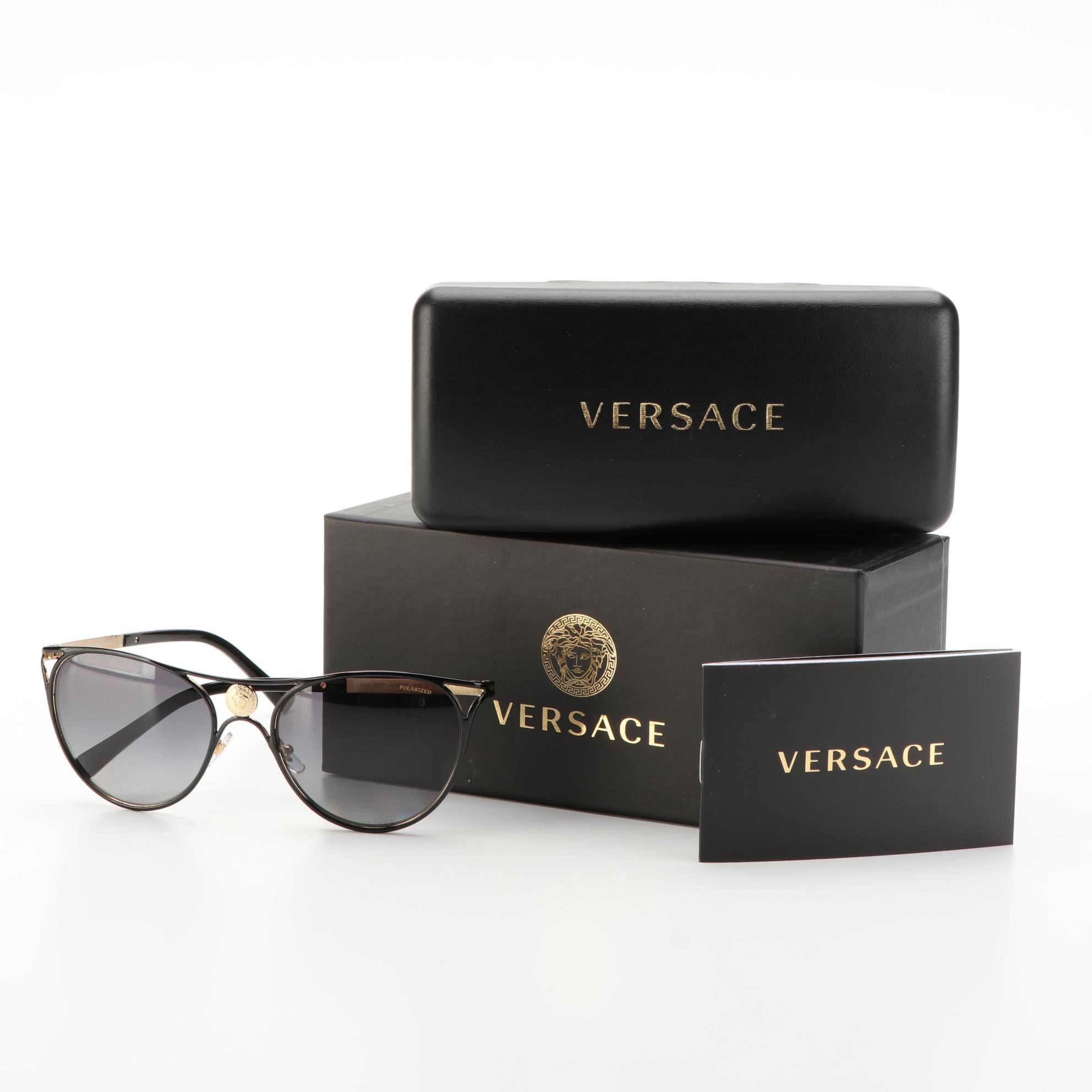 Versace 2237 Polarized Sunglasses with Case and Box