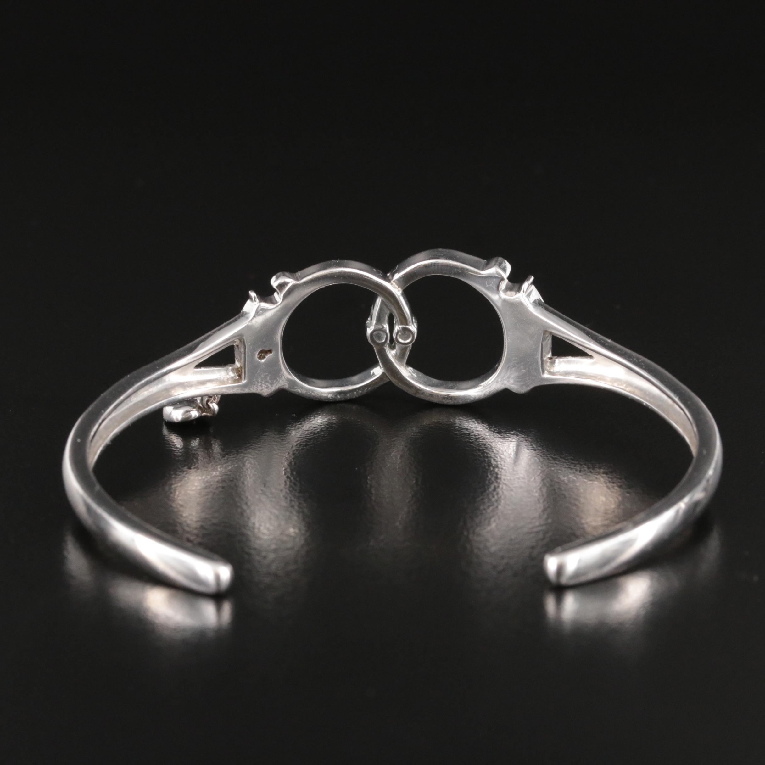 Sterling Diamond Handcuff Cuff