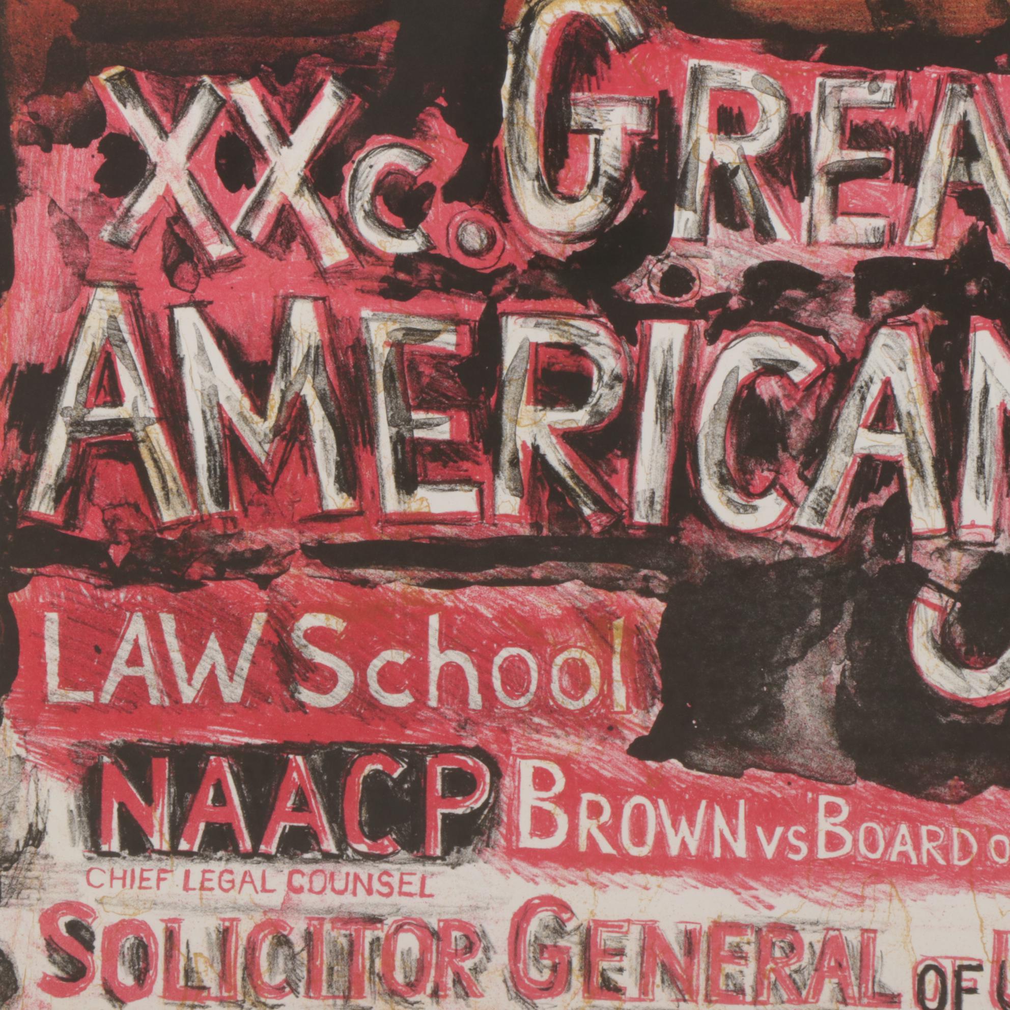 Sidney Chafetz Color Lithograph "Catalyst for Democracy," 2001