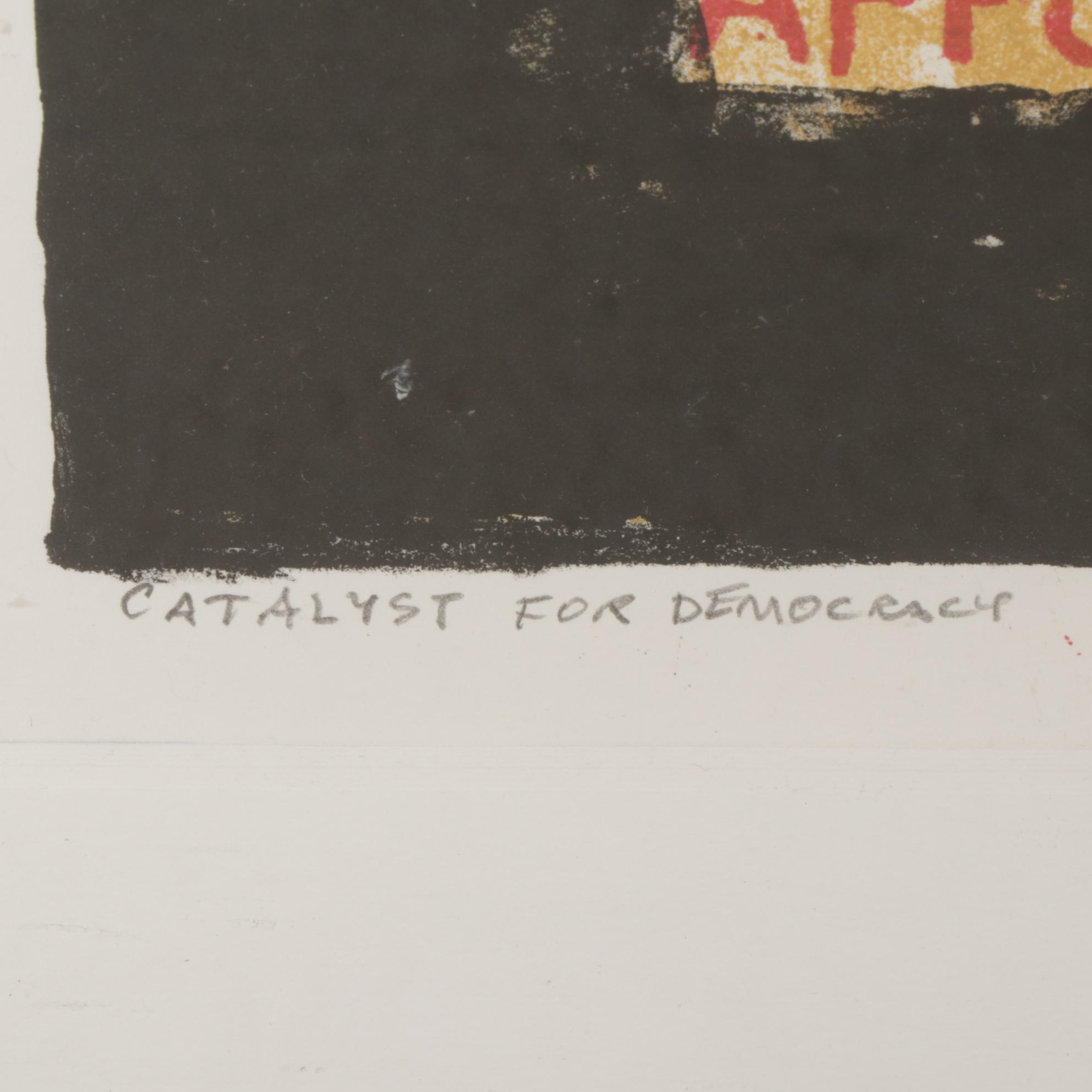 Sidney Chafetz Color Lithograph "Catalyst for Democracy," 2001