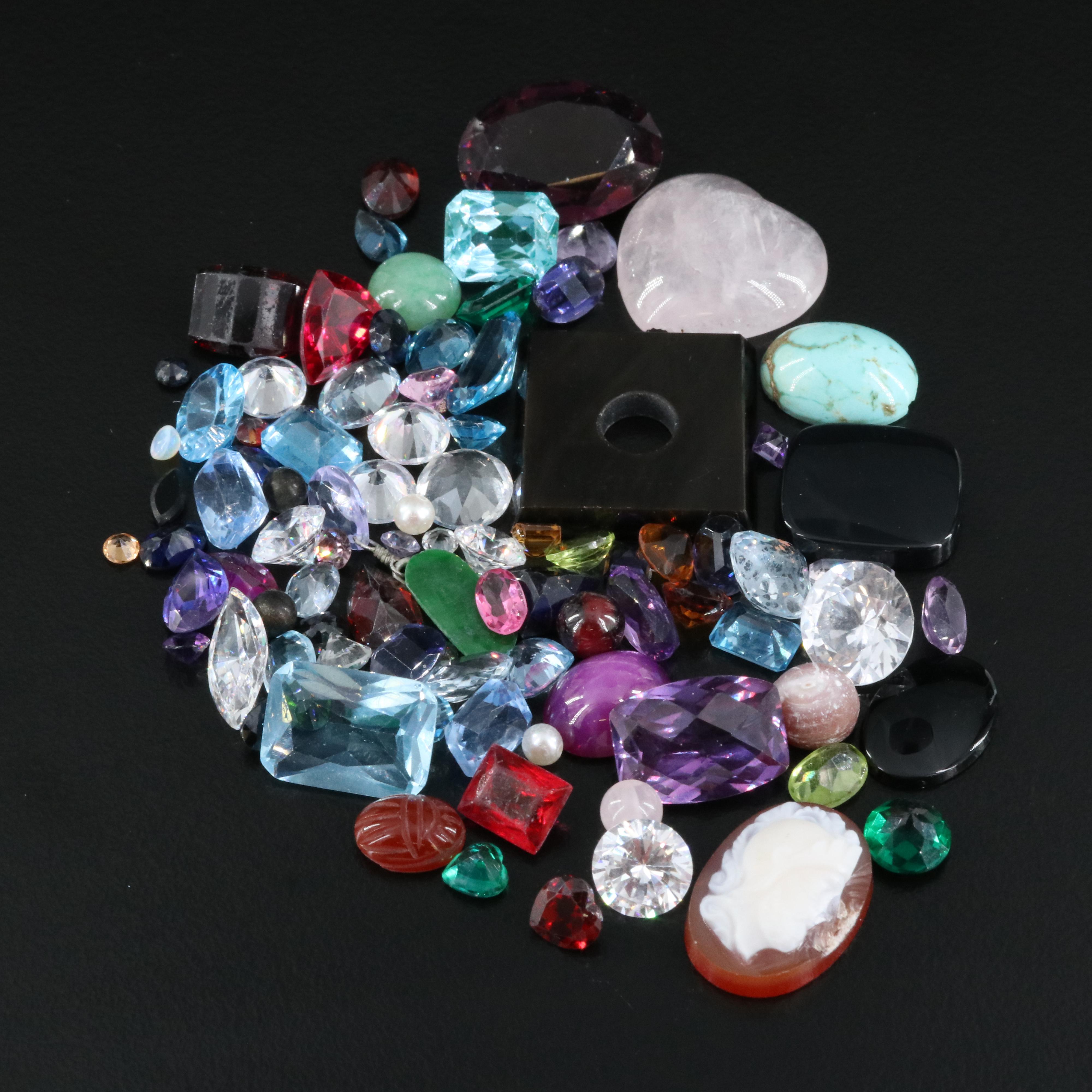 Loose Garnet, Pearl and Carnelian