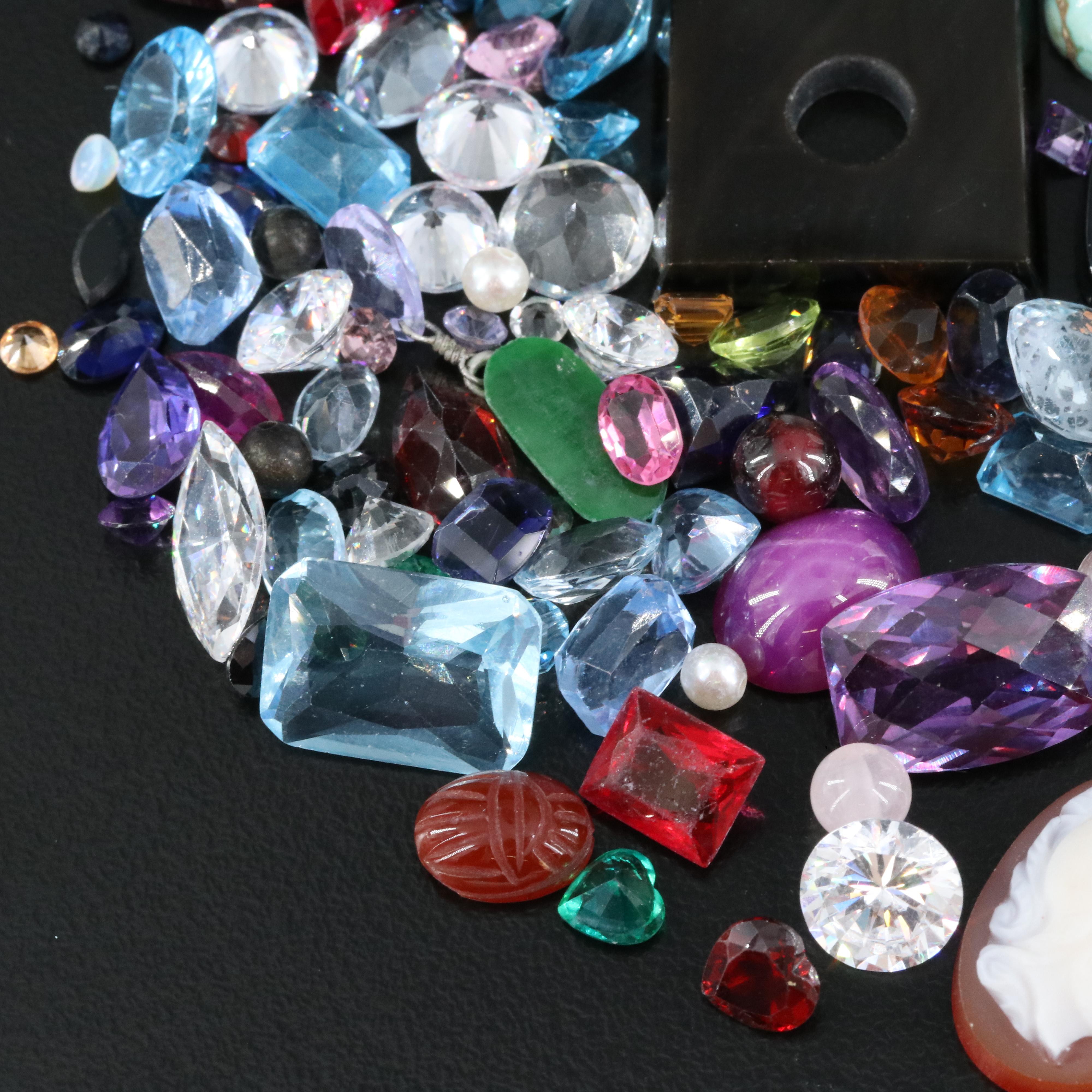 Loose Garnet, Pearl and Carnelian