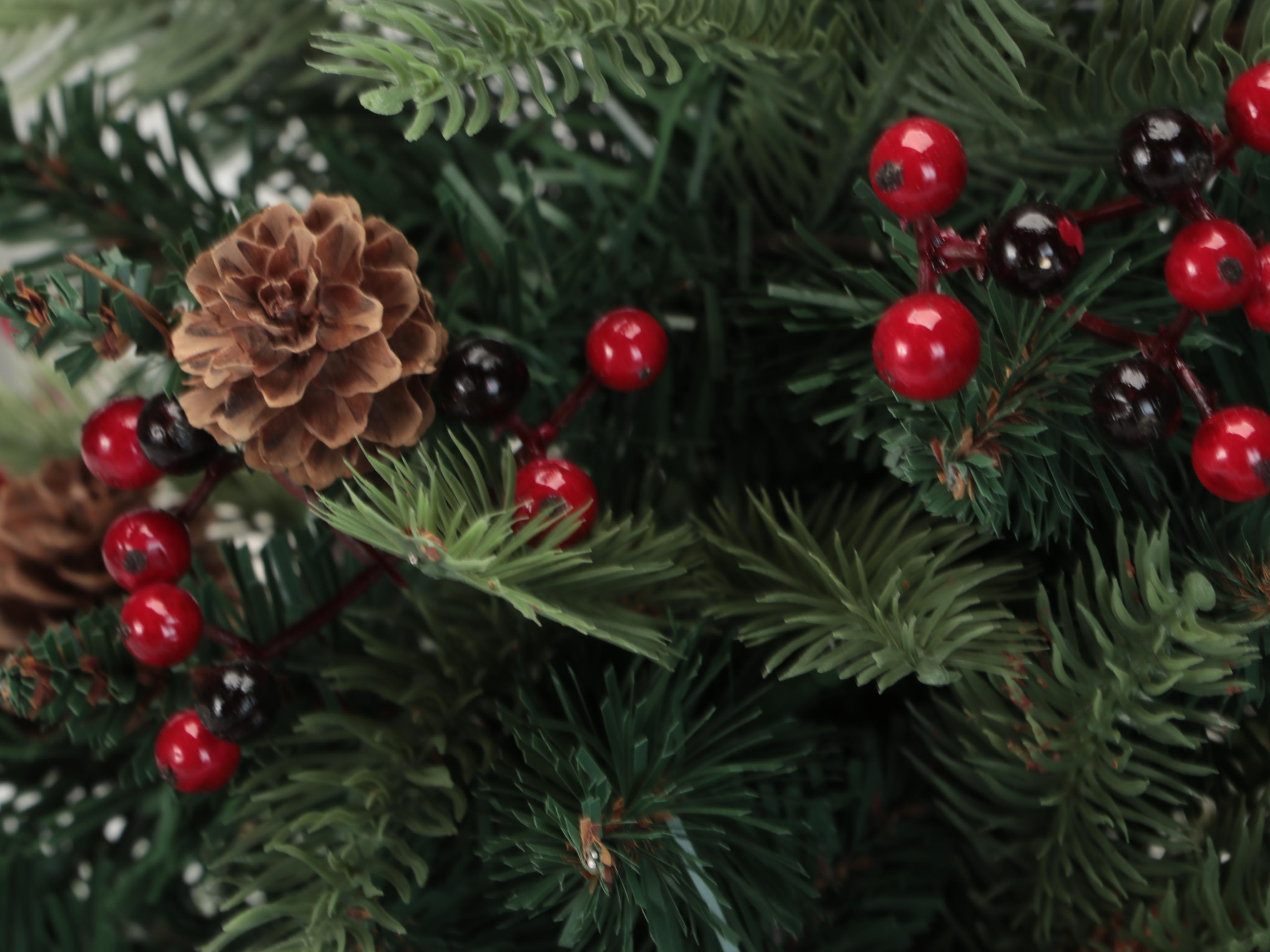 Illuminated Faux Trees and Other Faux Berries, Cattails, and More