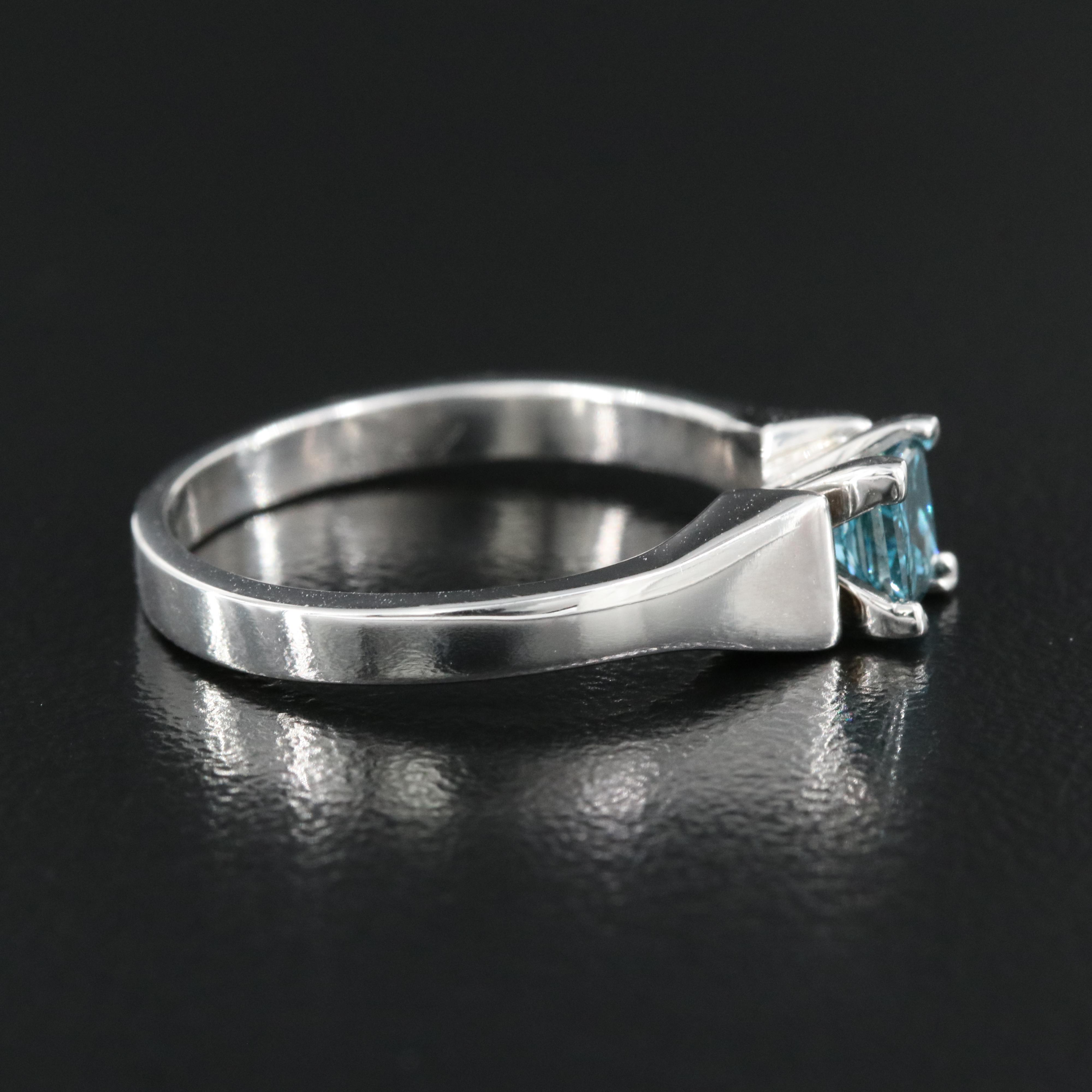 14K 0.50 CT Fancy Dark Blue Diamond Solitaire Ring