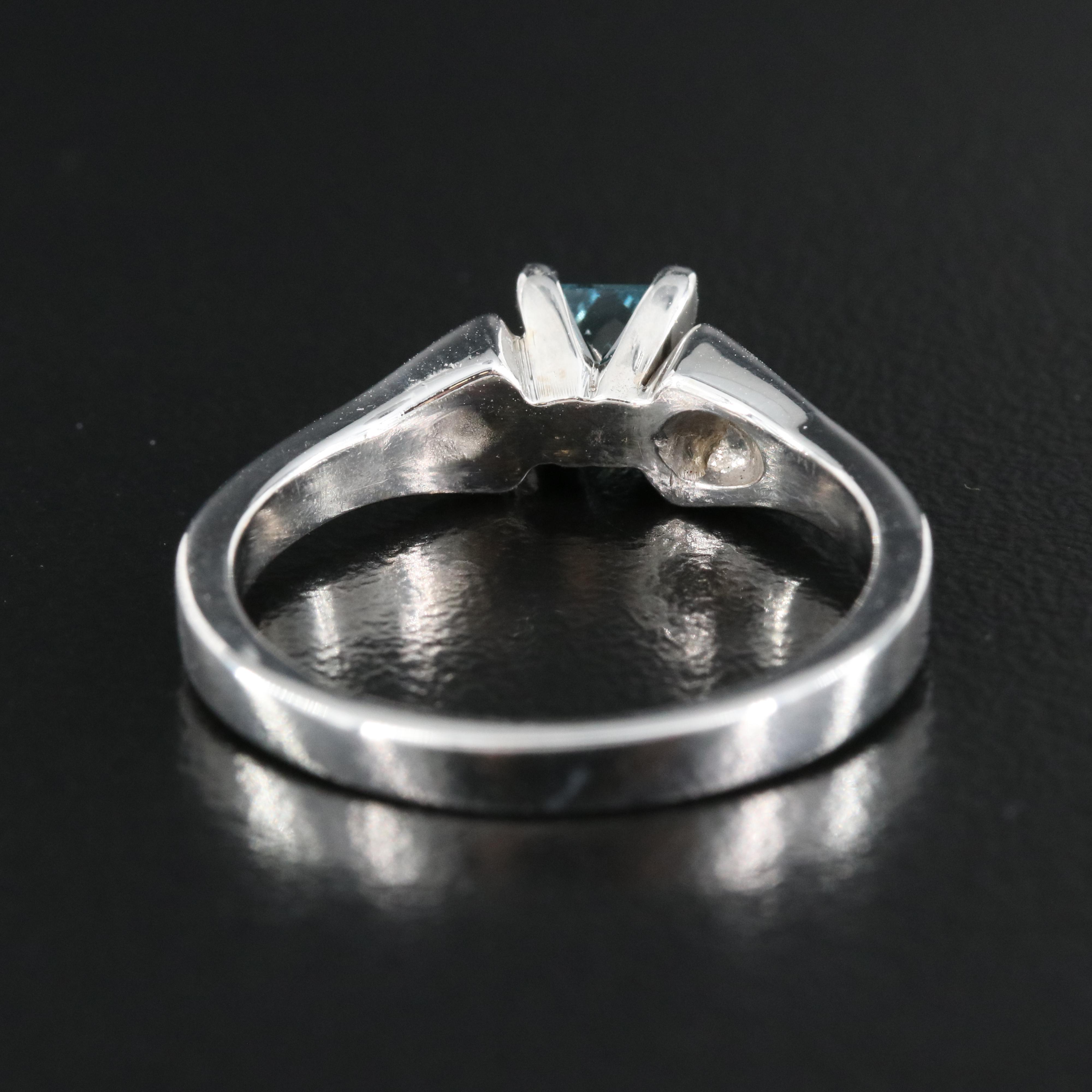 14K 0.50 CT Fancy Dark Blue Diamond Solitaire Ring