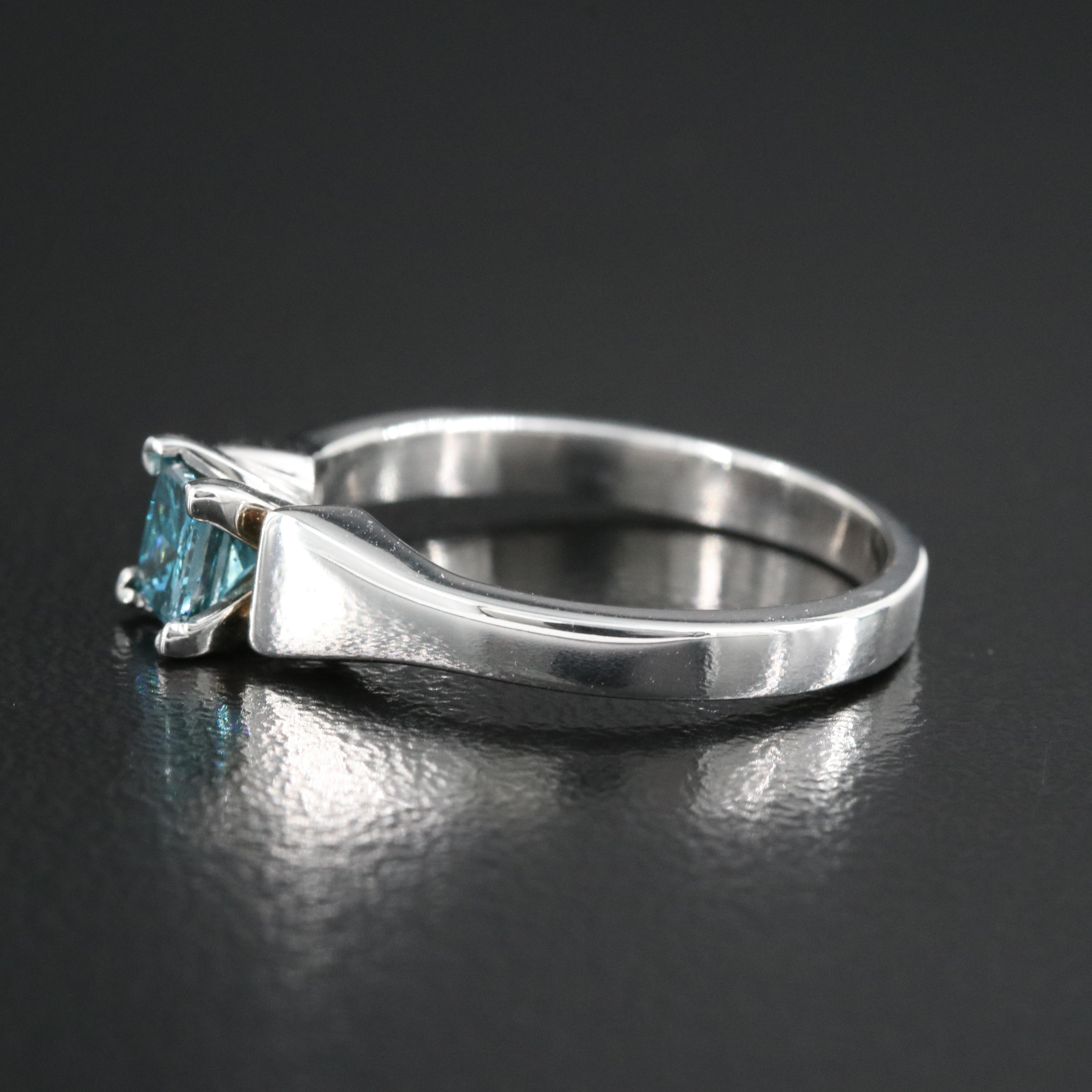 14K 0.50 CT Fancy Dark Blue Diamond Solitaire Ring