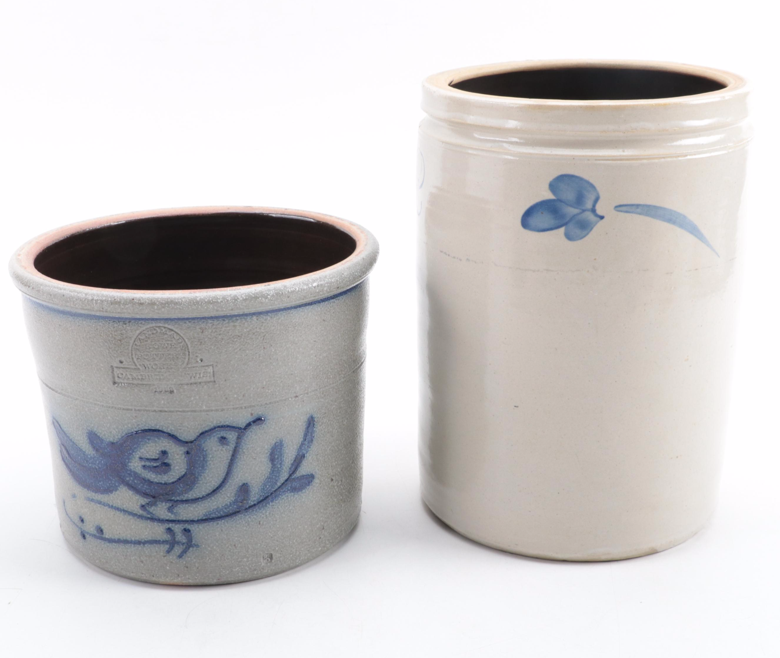 Rowe Pottery Works, John Downey, and Other Stoneware Crocks