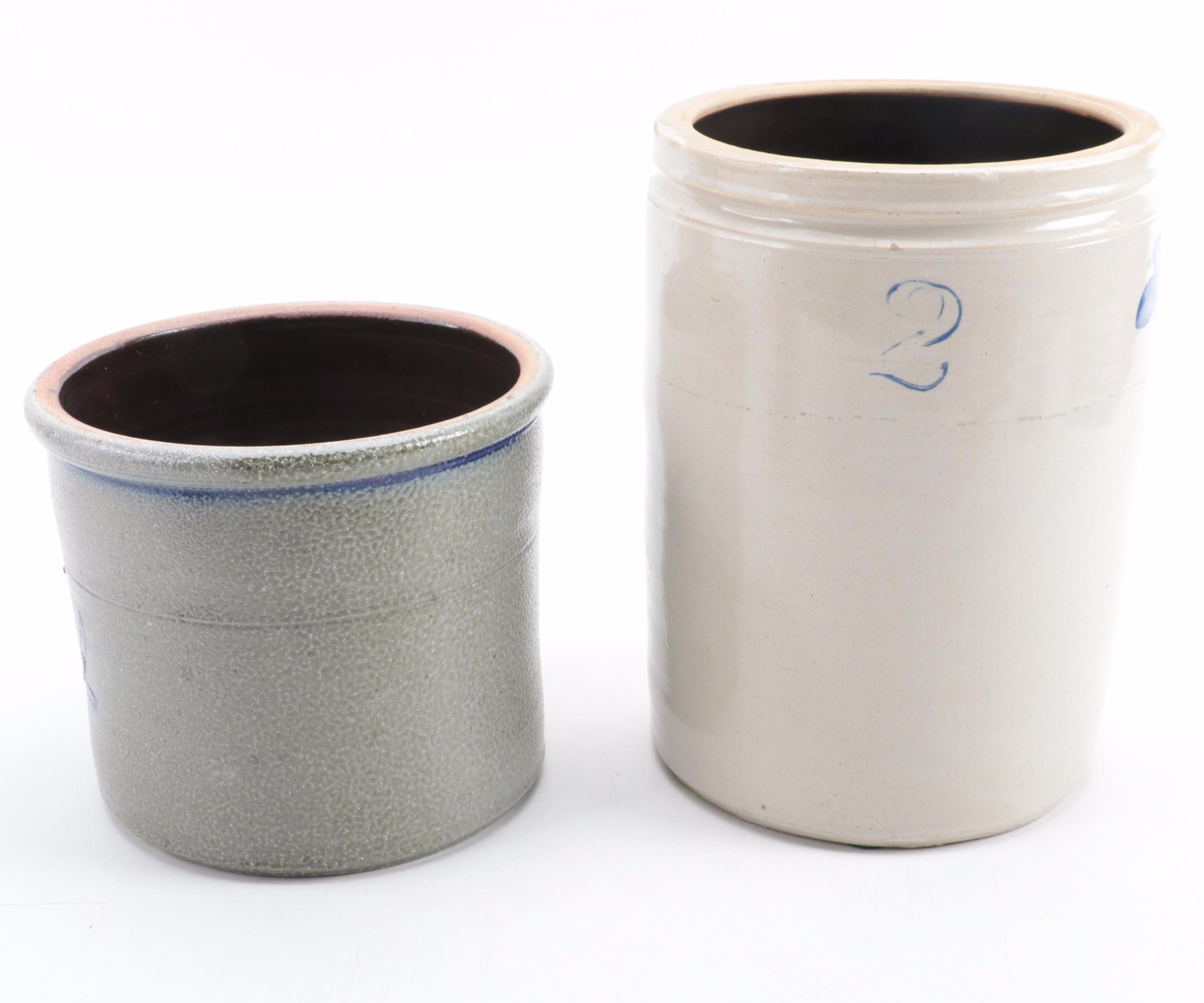 Rowe Pottery Works, John Downey, and Other Stoneware Crocks