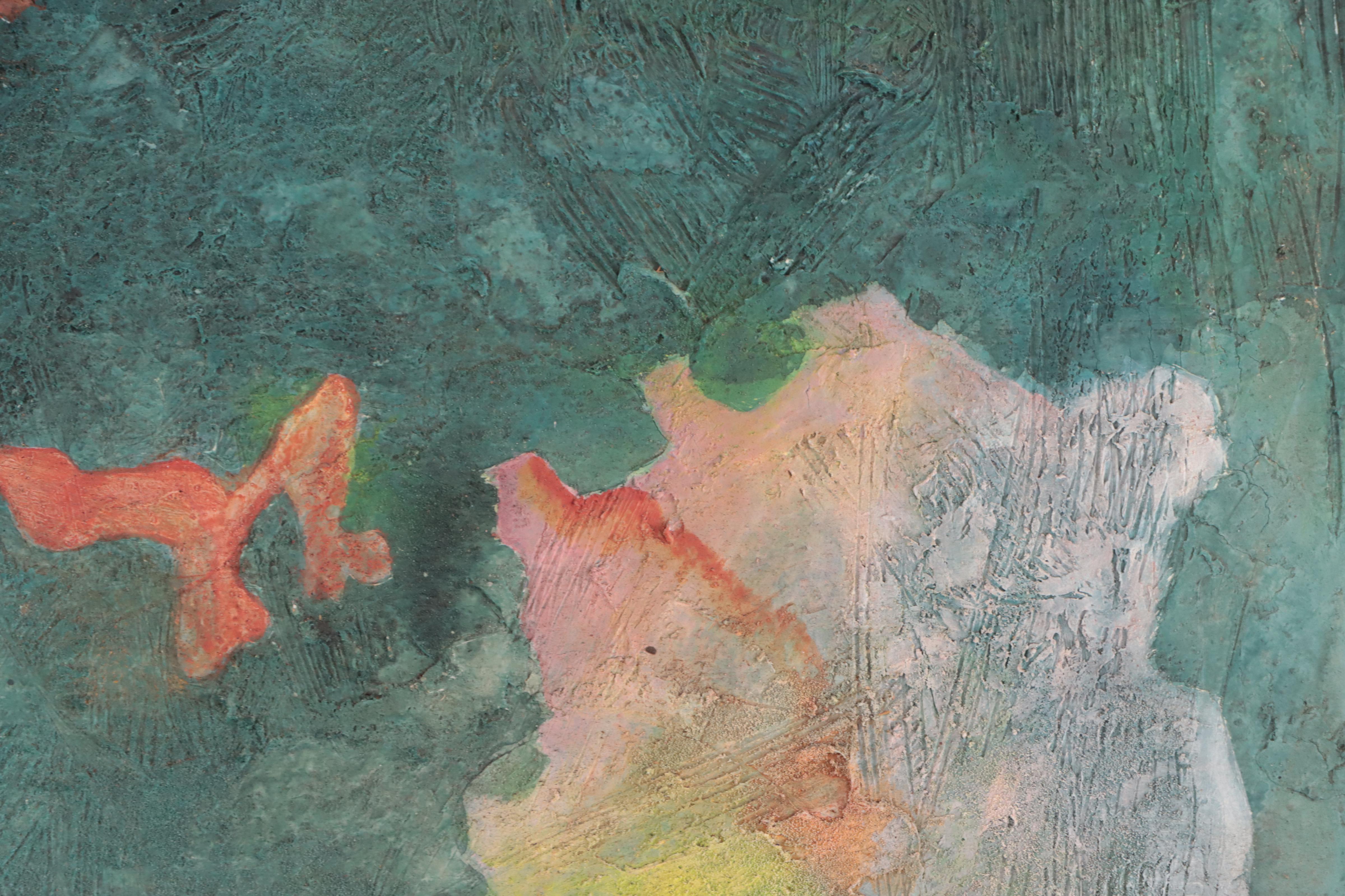 Nonobjective Impasto Mixed Media Painting