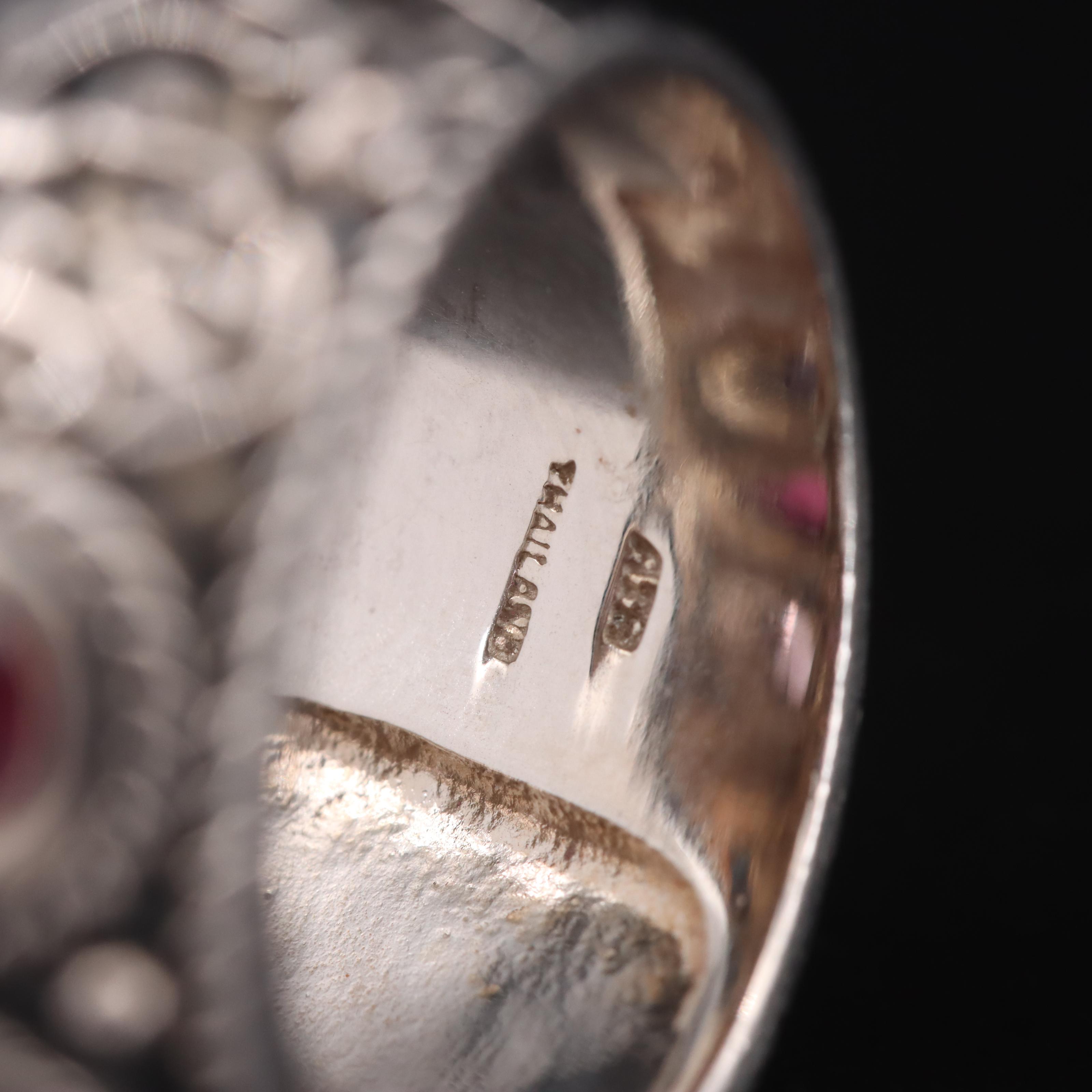 Sterling Amethyst, Garnet and Tourmaline Ring with 14K Accents