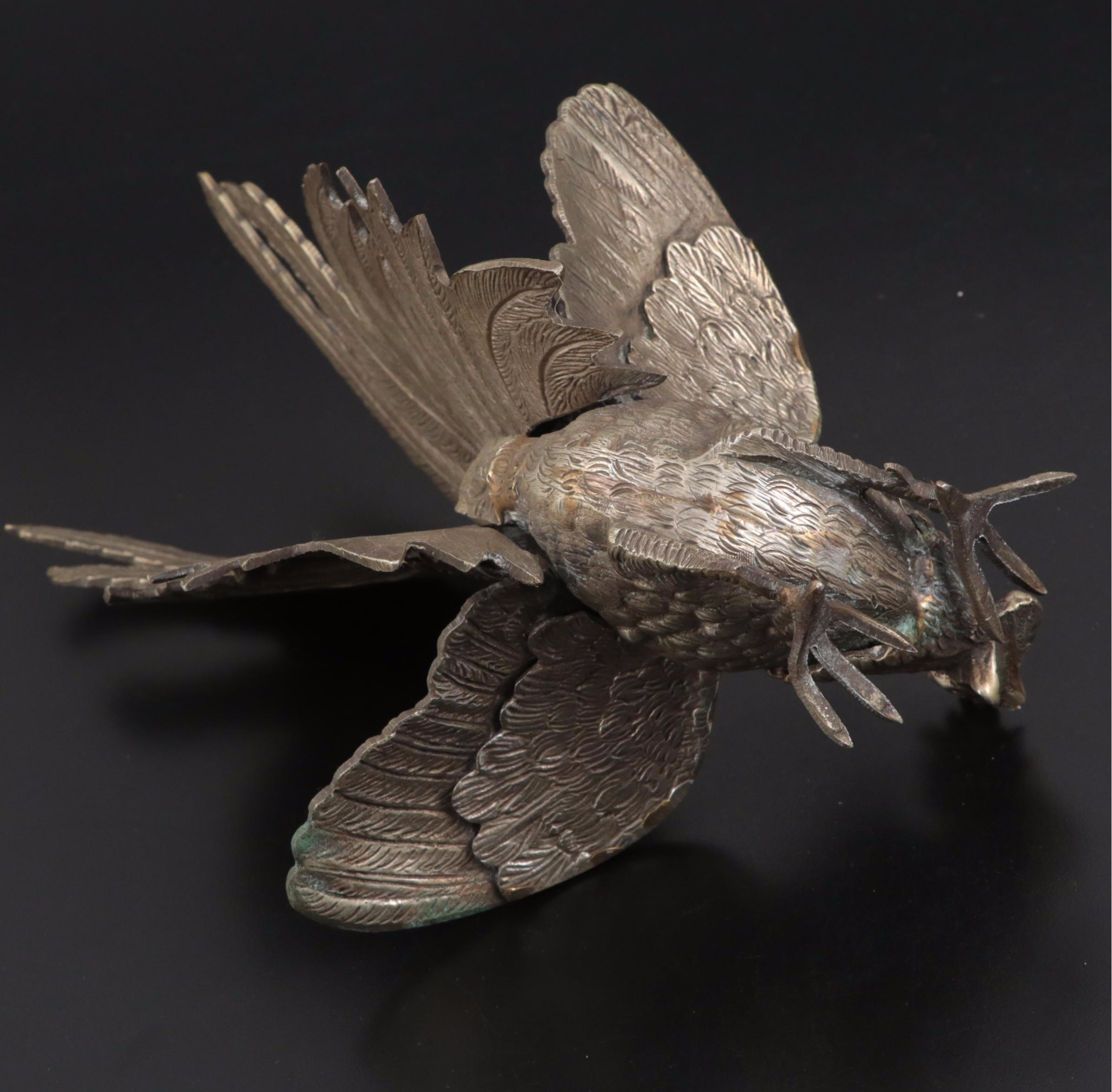 Victorian Style Metal Fighting Rooster Figurines, 20th Century