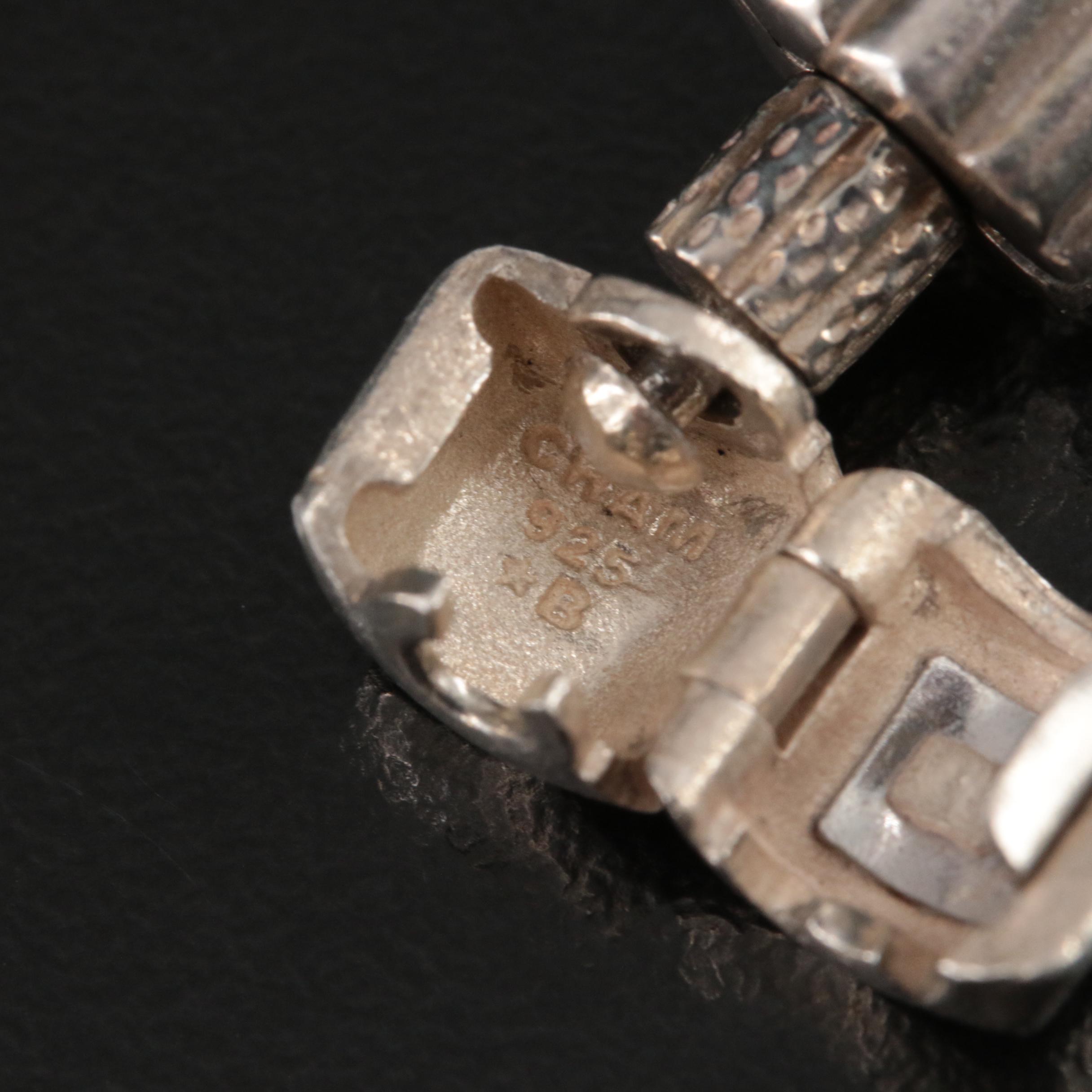 Chamilia Sterling Glass and Cubic Zirconia Bracelet Including Pandora Charms