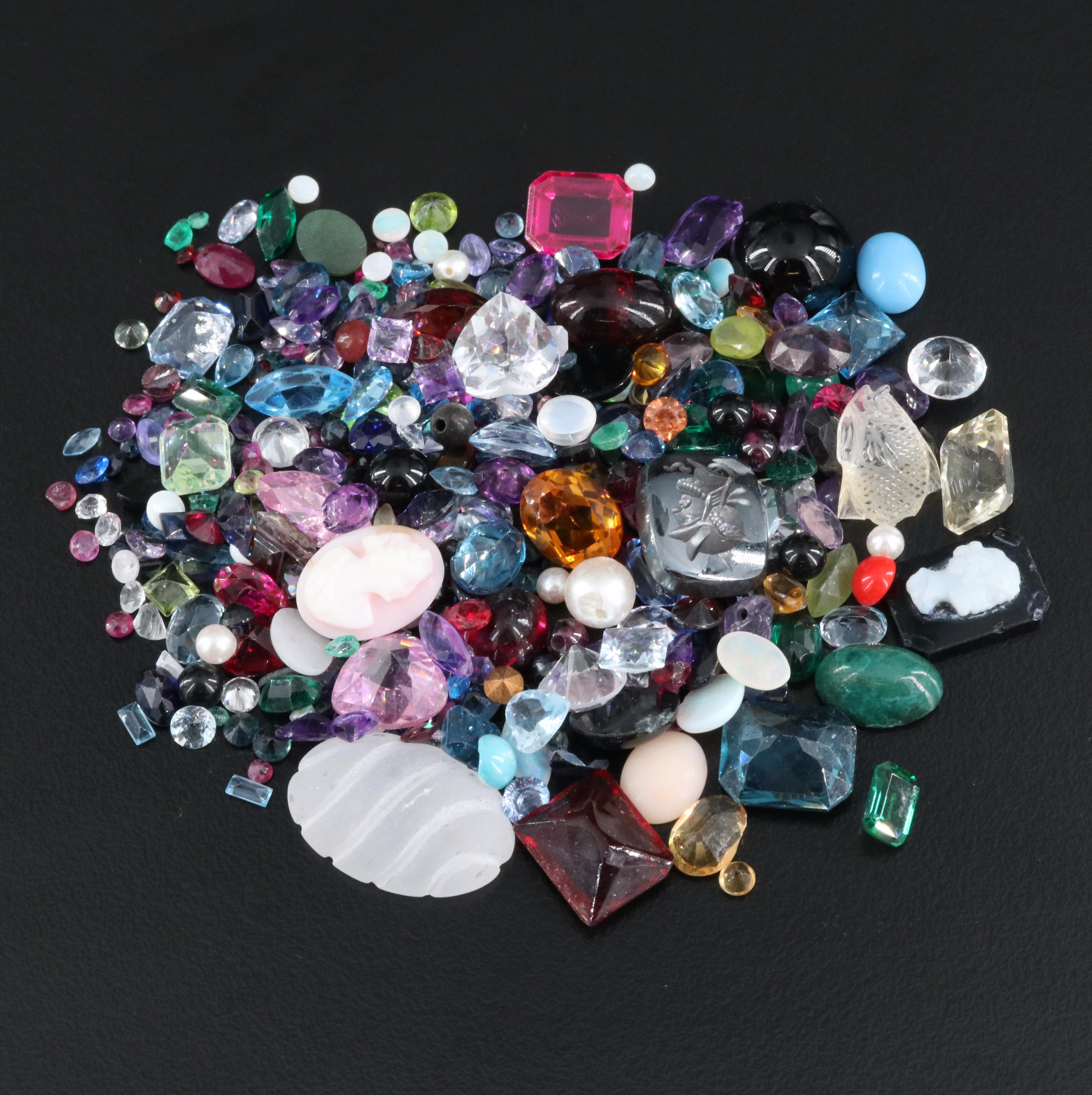 Loose Pearl, Coral, Garnet and Additional Gemstones