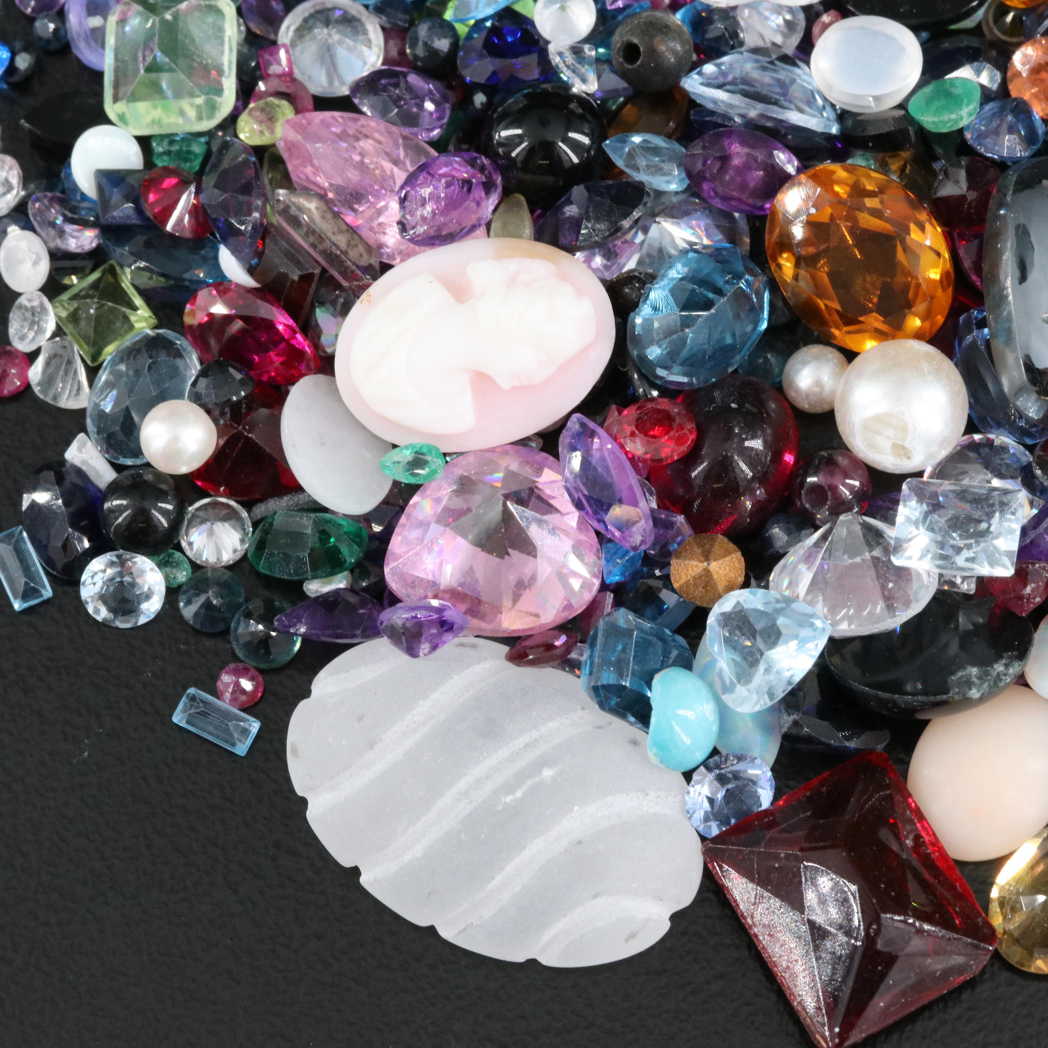 Loose Pearl, Coral, Garnet and Additional Gemstones