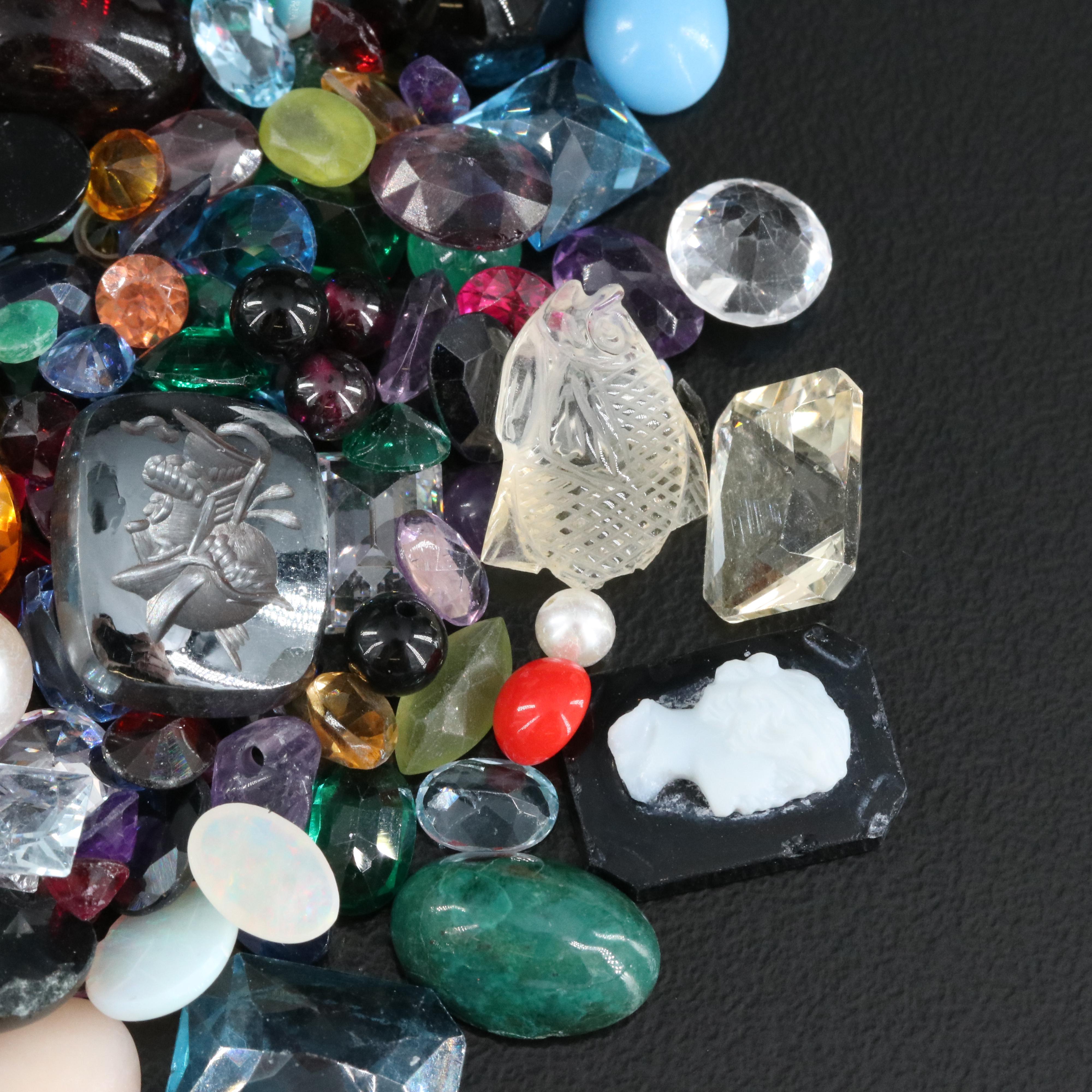 Loose Pearl, Coral, Garnet and Additional Gemstones