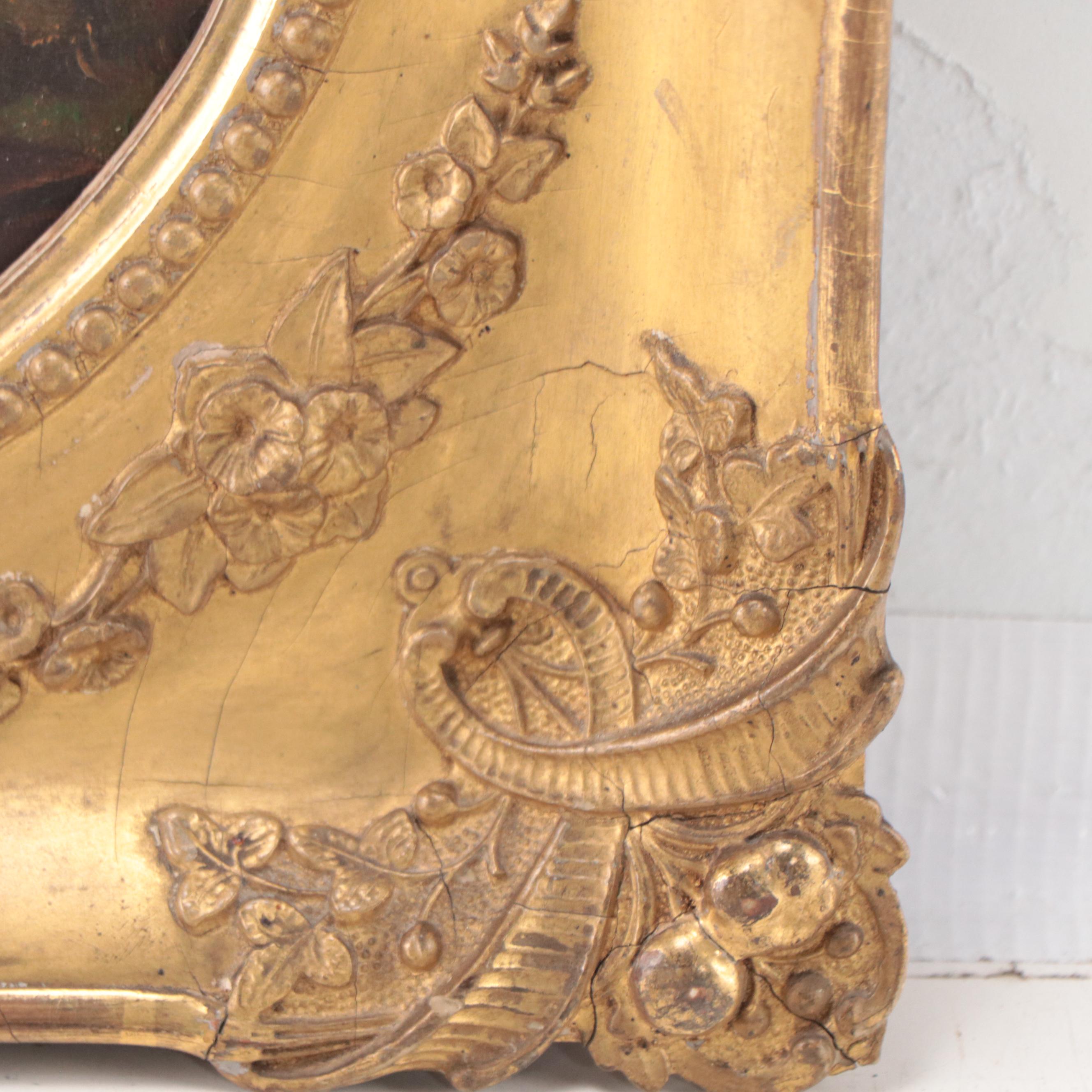 Waterfall Landscape Oil Painting, 19th Century