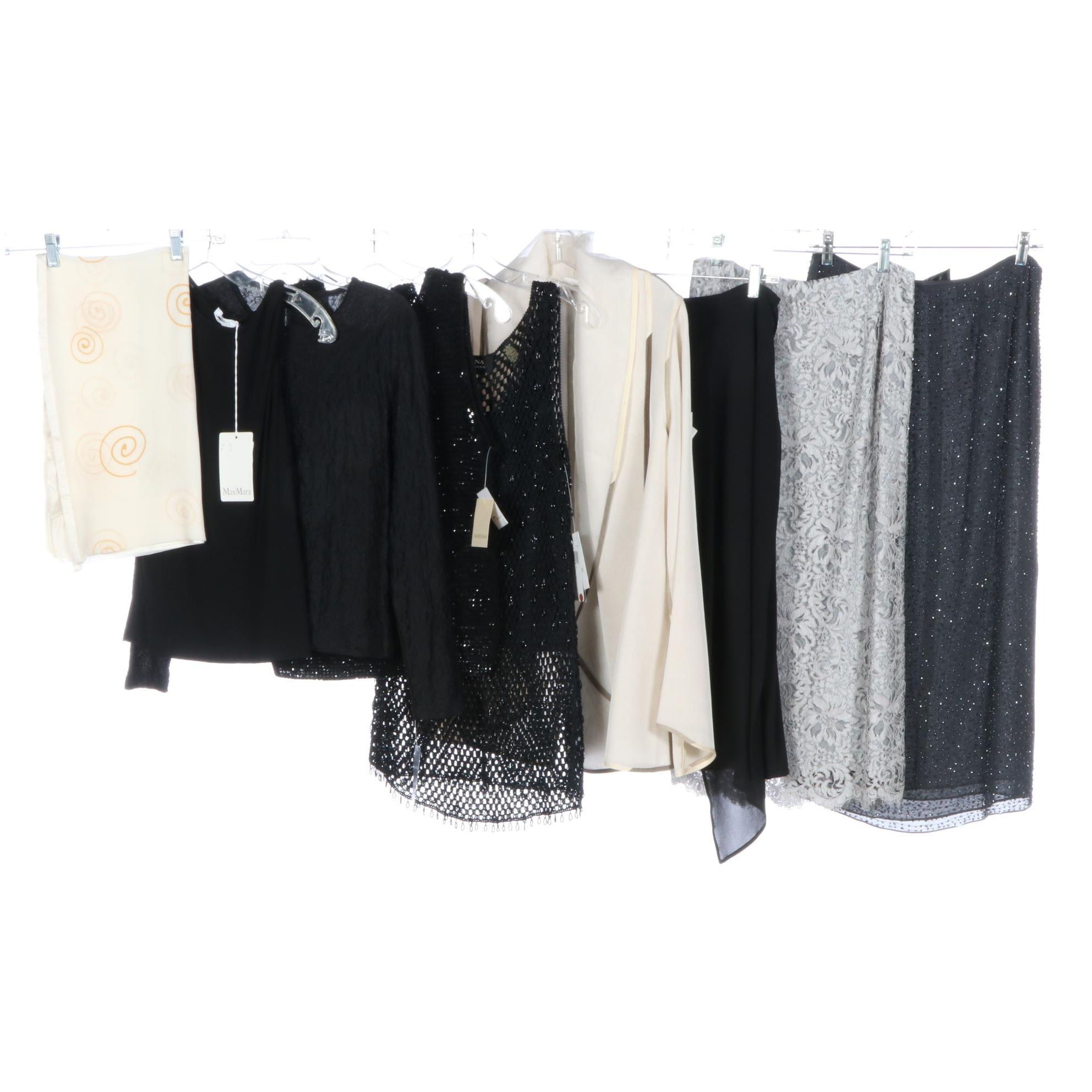 Sophie Hong Silk Jacket, Max Mara Skirt and Top with Dana Buchman Separates