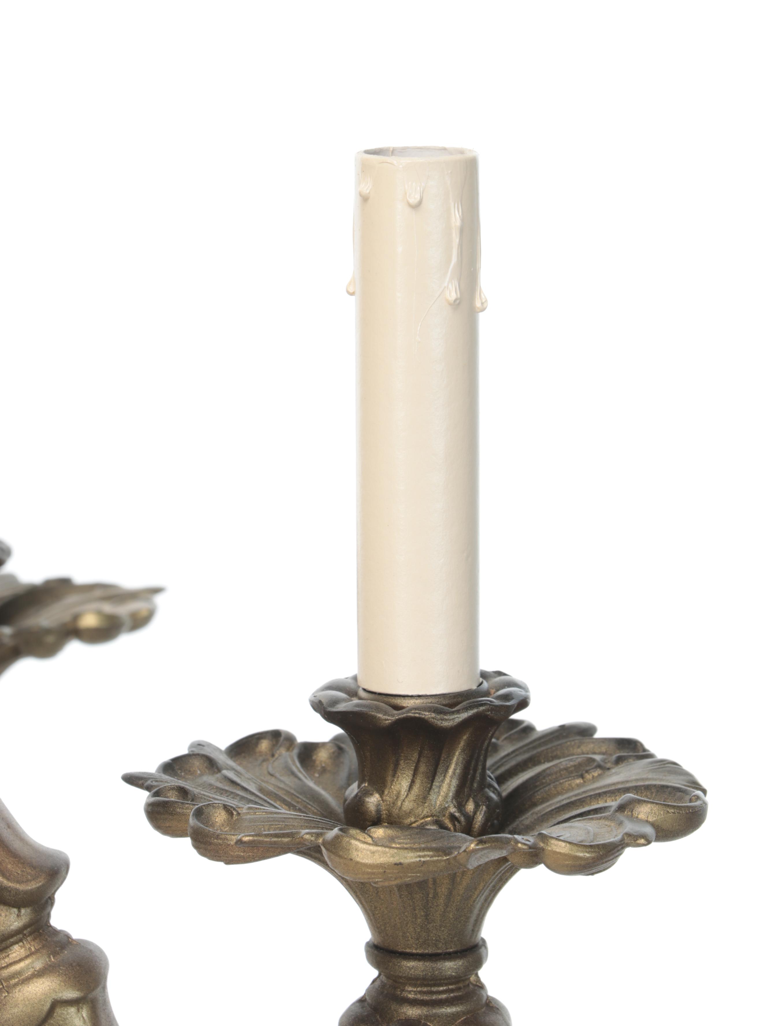 French Neoclassical Style Cast Metal Six-Arm Chandelier