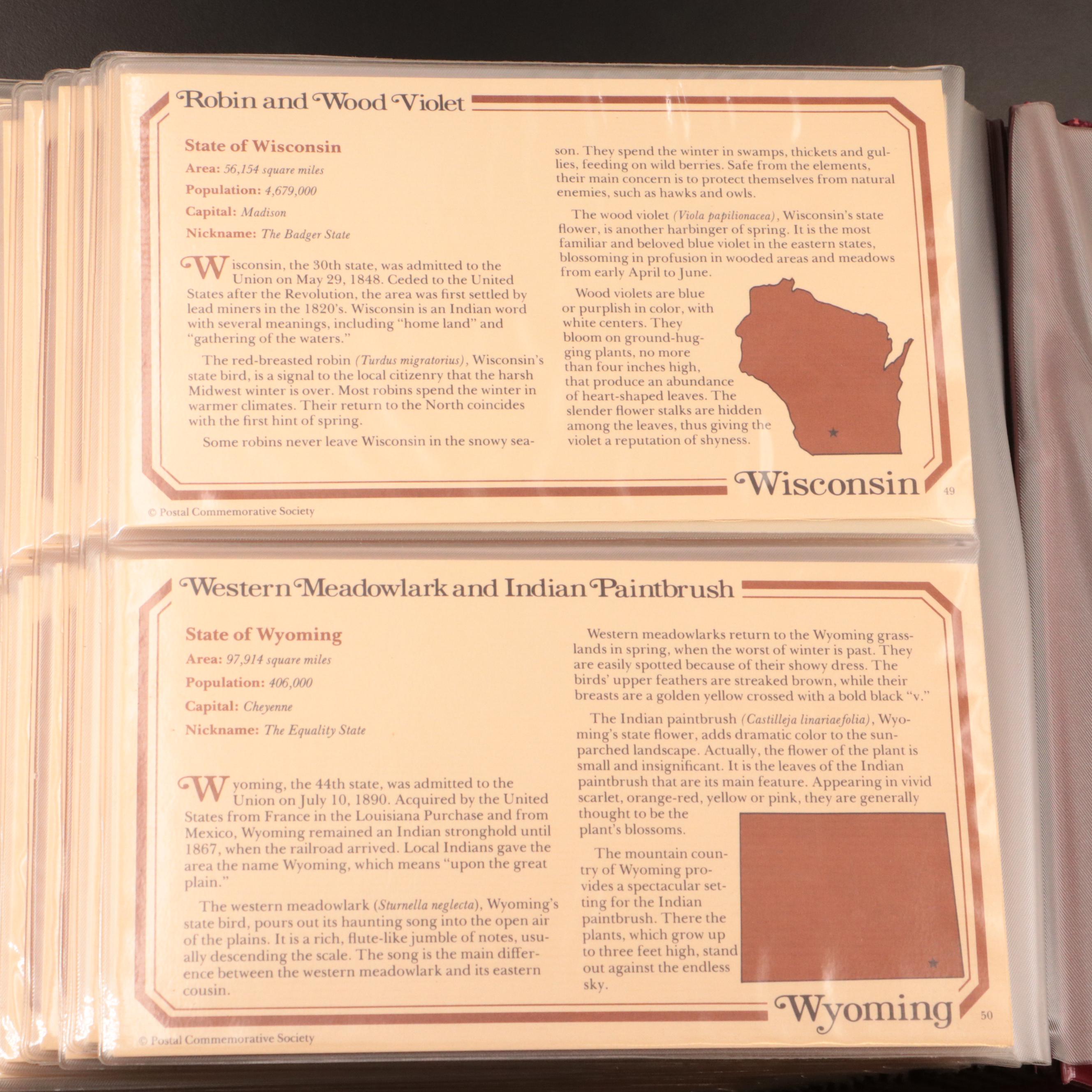 "Golden Replicas of U.S. State Birds and Flowers Stamps" Album