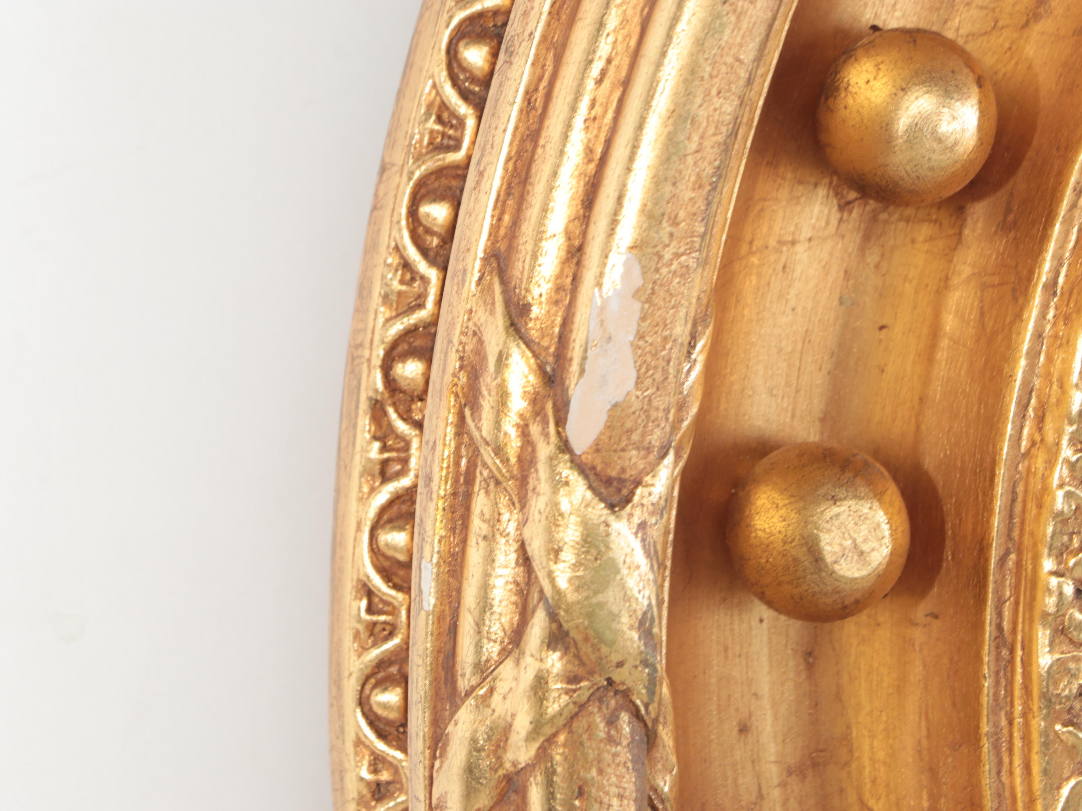 Henredon Historic Natches Collection Gilt Federal Style Girandole Wall Mirror