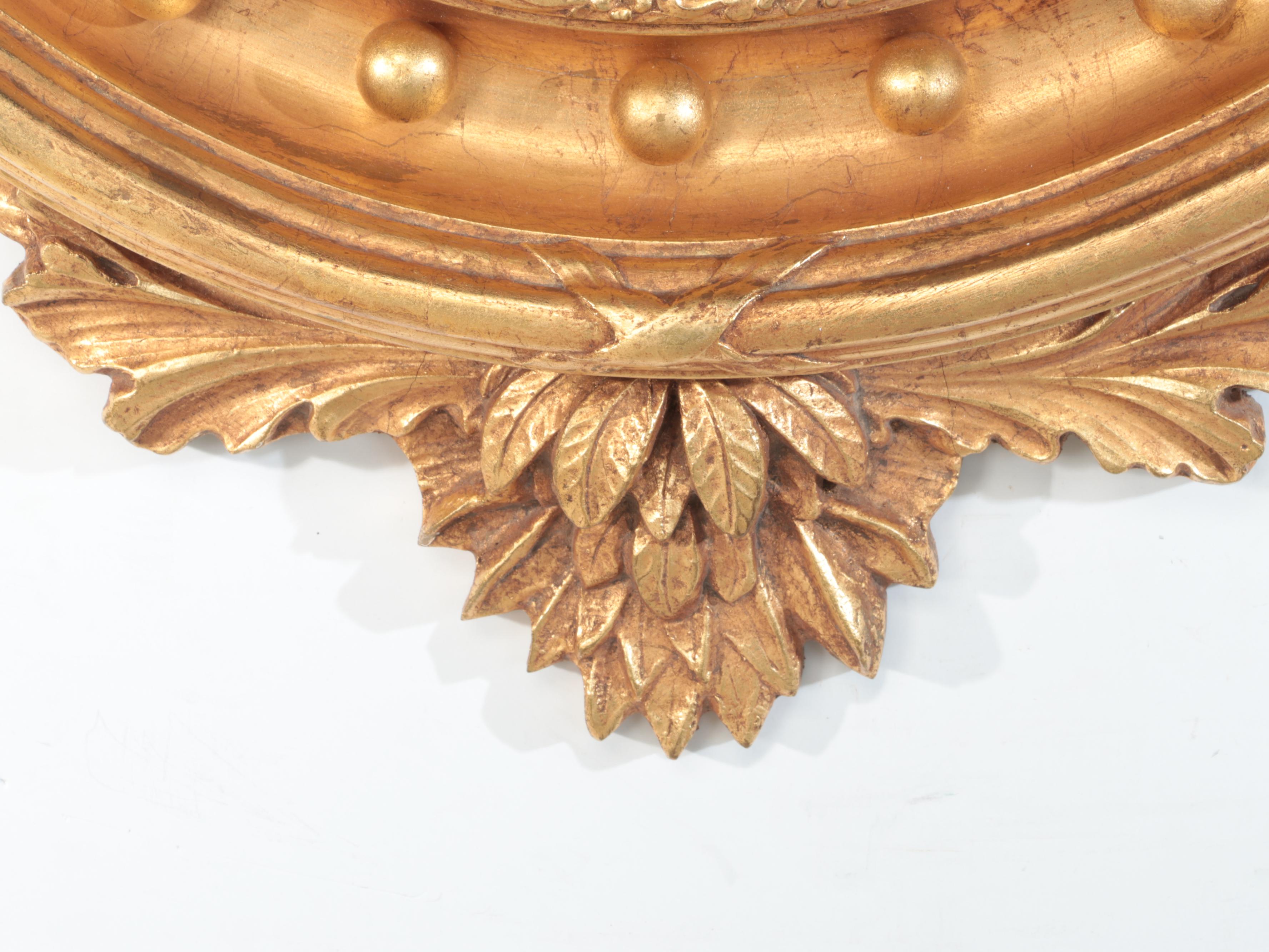 Henredon Historic Natches Collection Gilt Federal Style Girandole Wall Mirror
