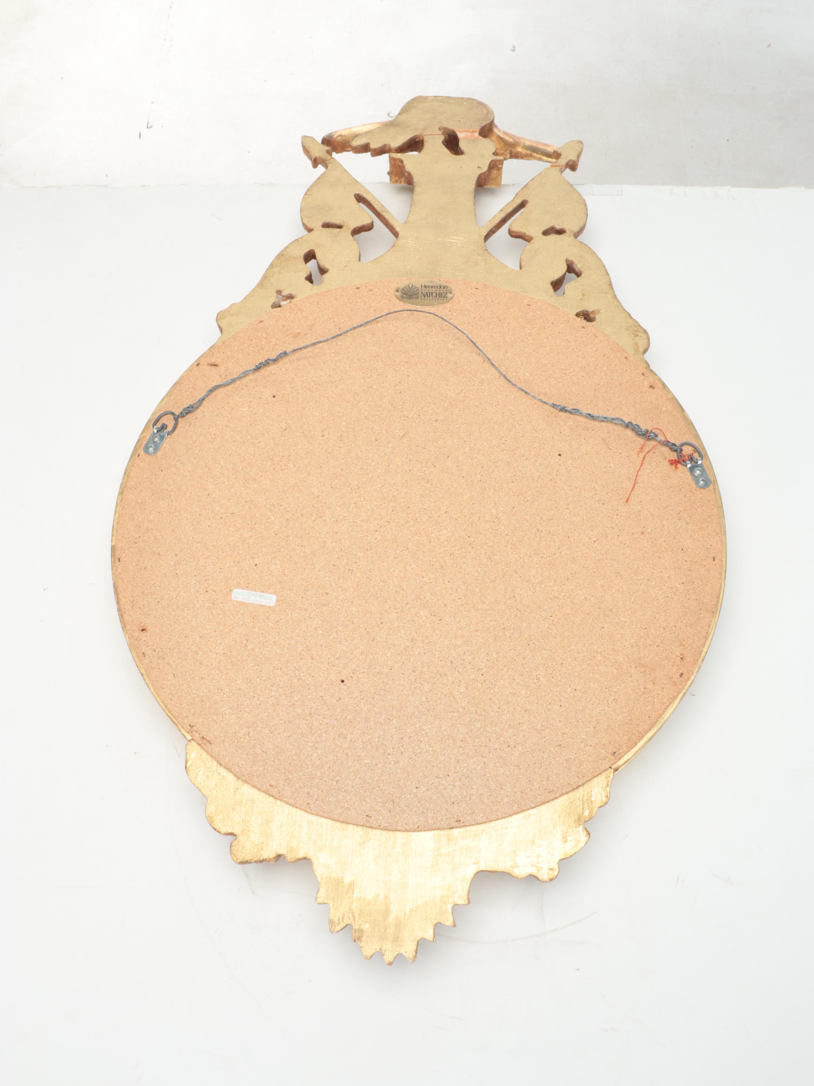 Henredon Historic Natches Collection Gilt Federal Style Girandole Wall Mirror