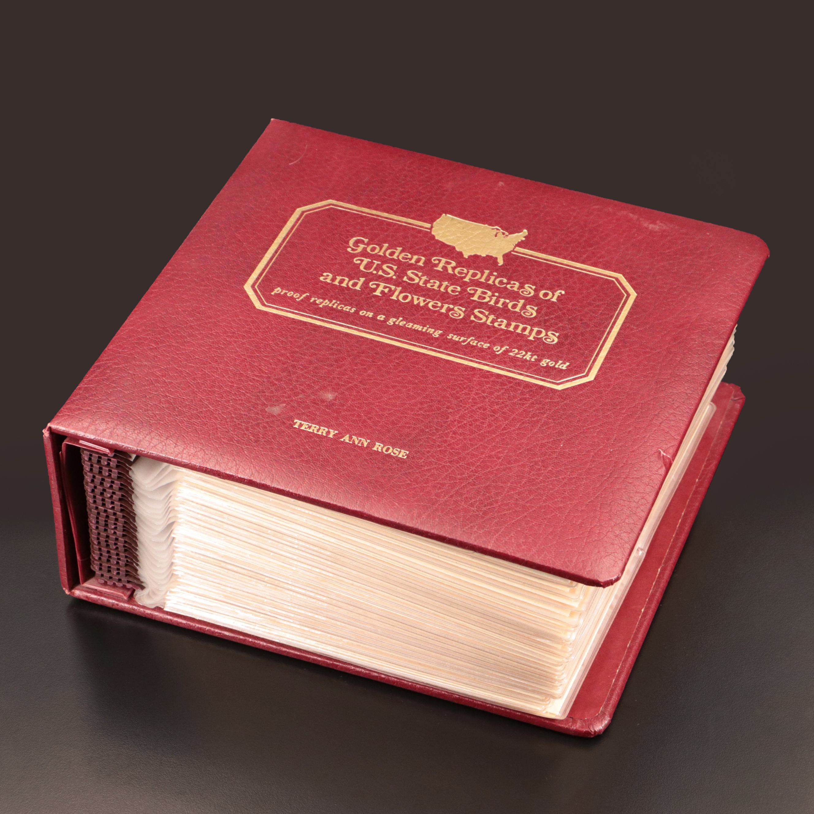 "Golden Replicas of U.S. State Birds and Flowers Stamps" Album