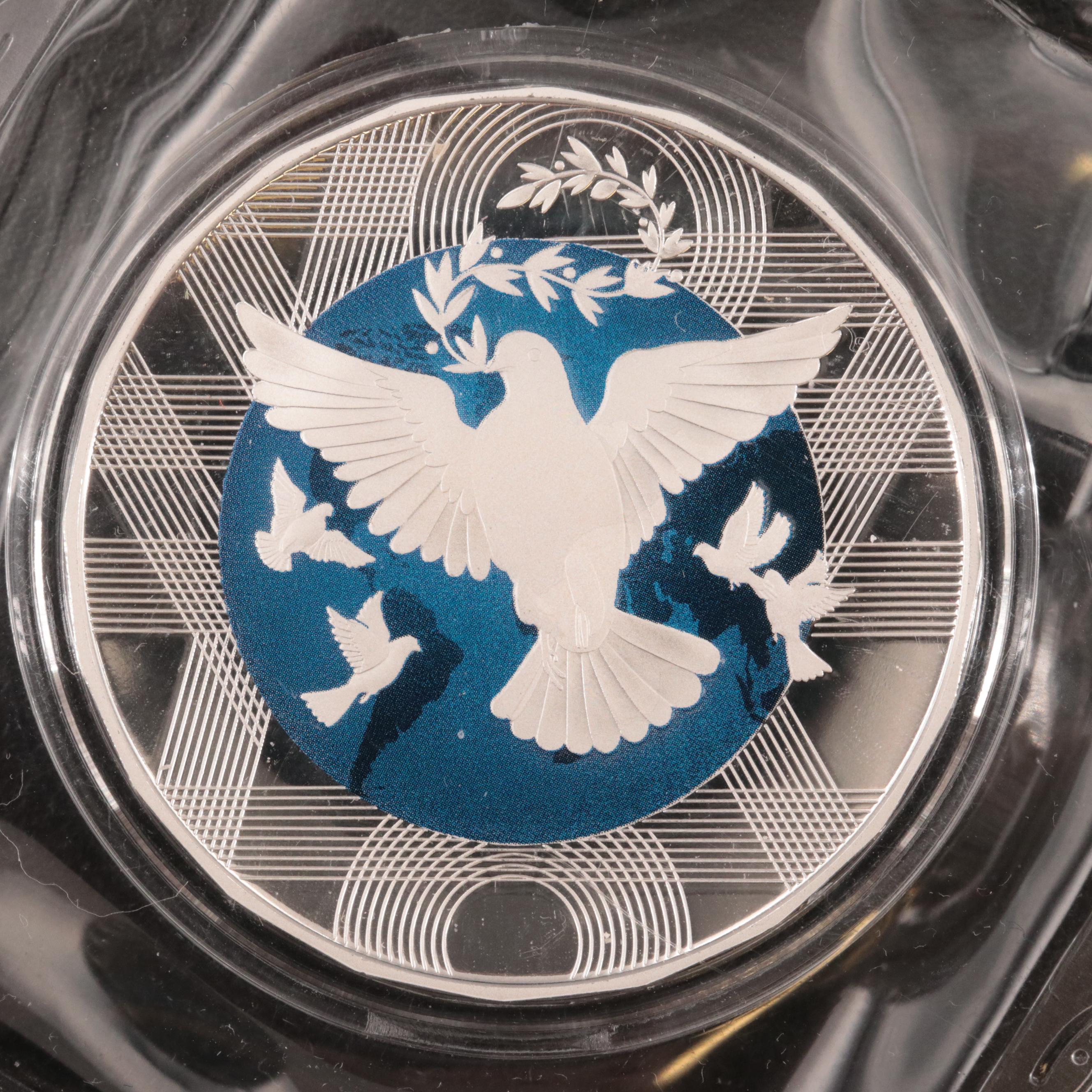 Chinese Silver Bullion Coin With Gold Plated Center