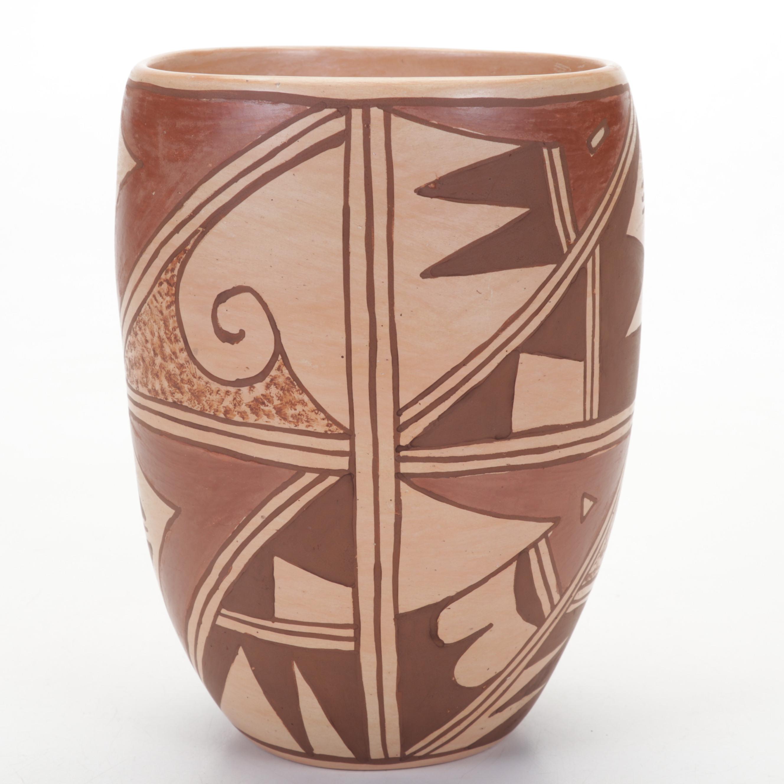 Kathleen Collateta Native American Hopi Tribe Pottery Flower Vase