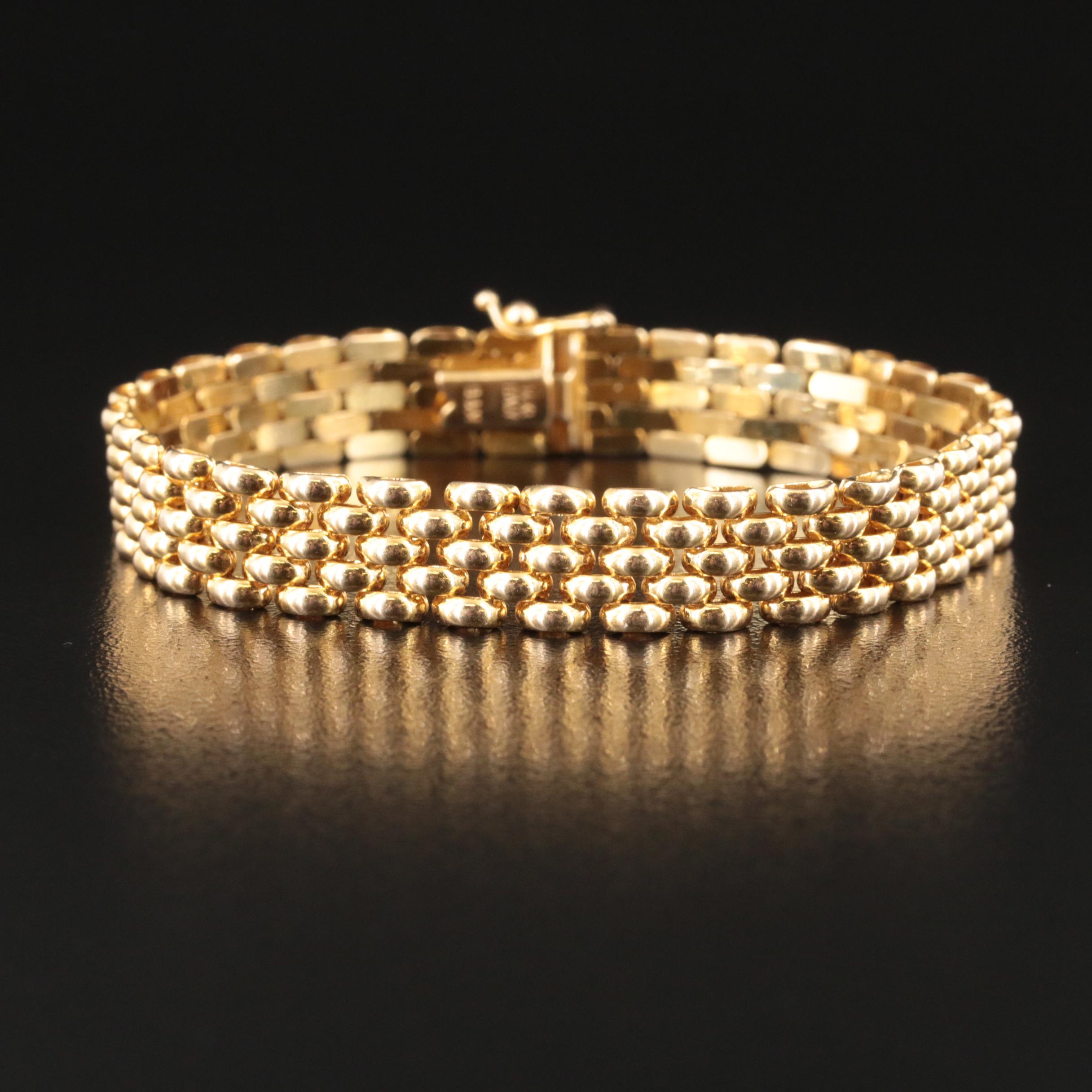 Italian 14K Panther Link Bracelet