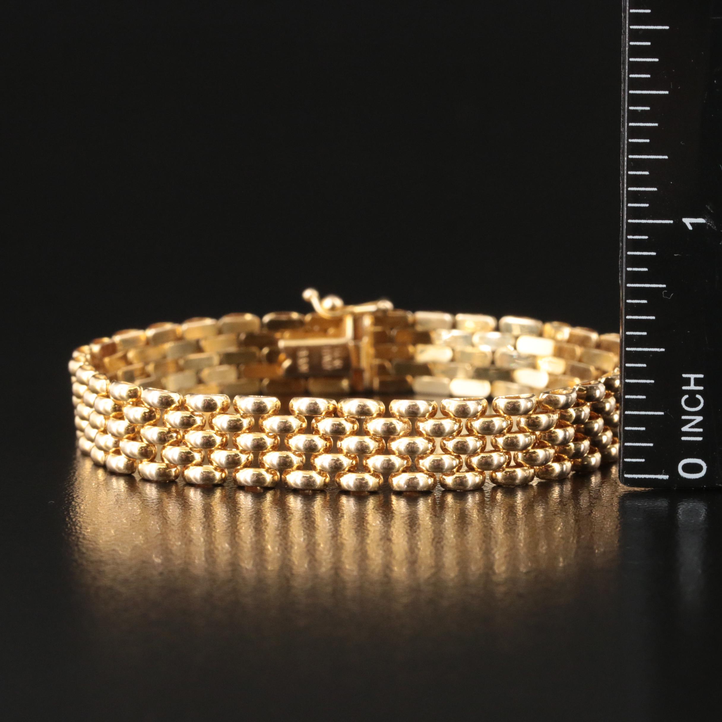 Italian 14K Panther Link Bracelet