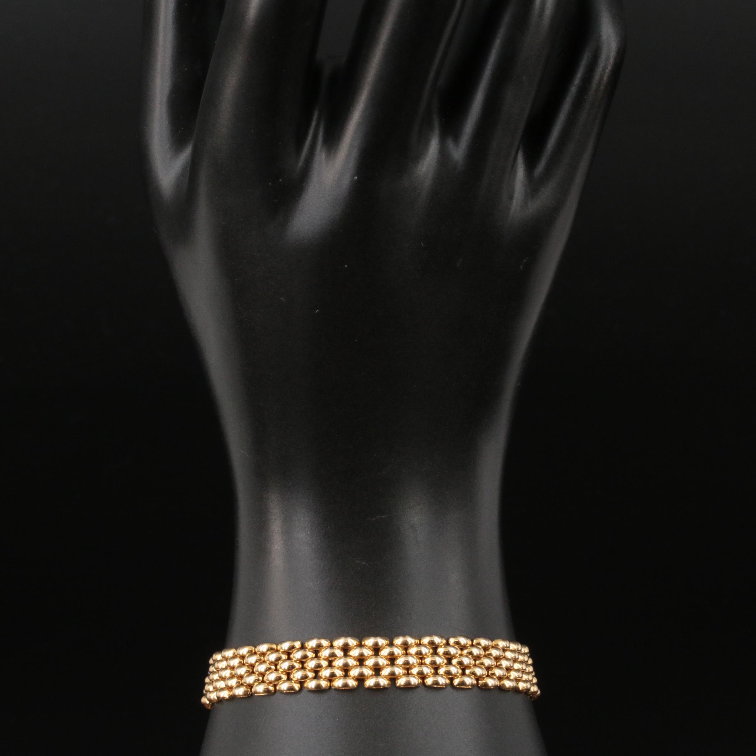 Italian 14K Panther Link Bracelet