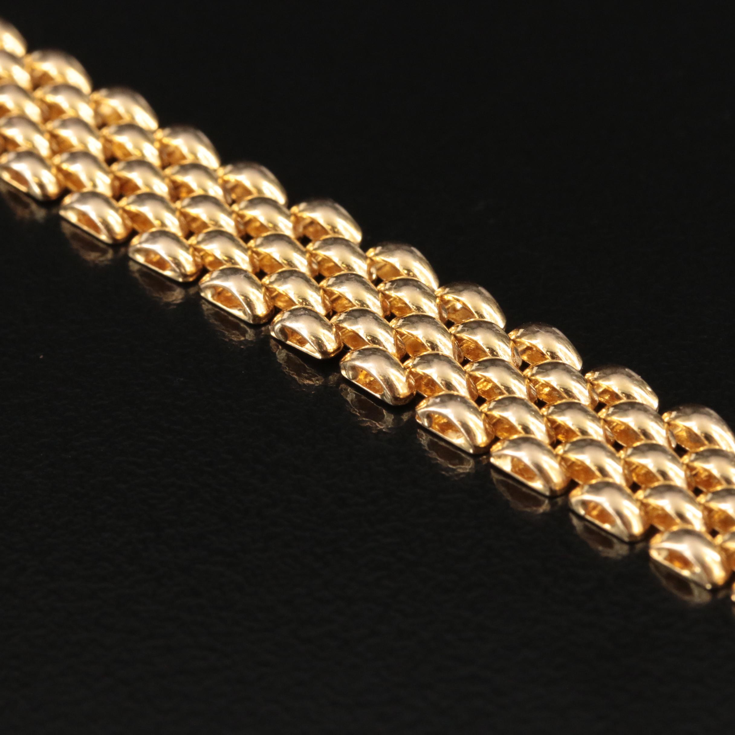 Italian 14K Panther Link Bracelet