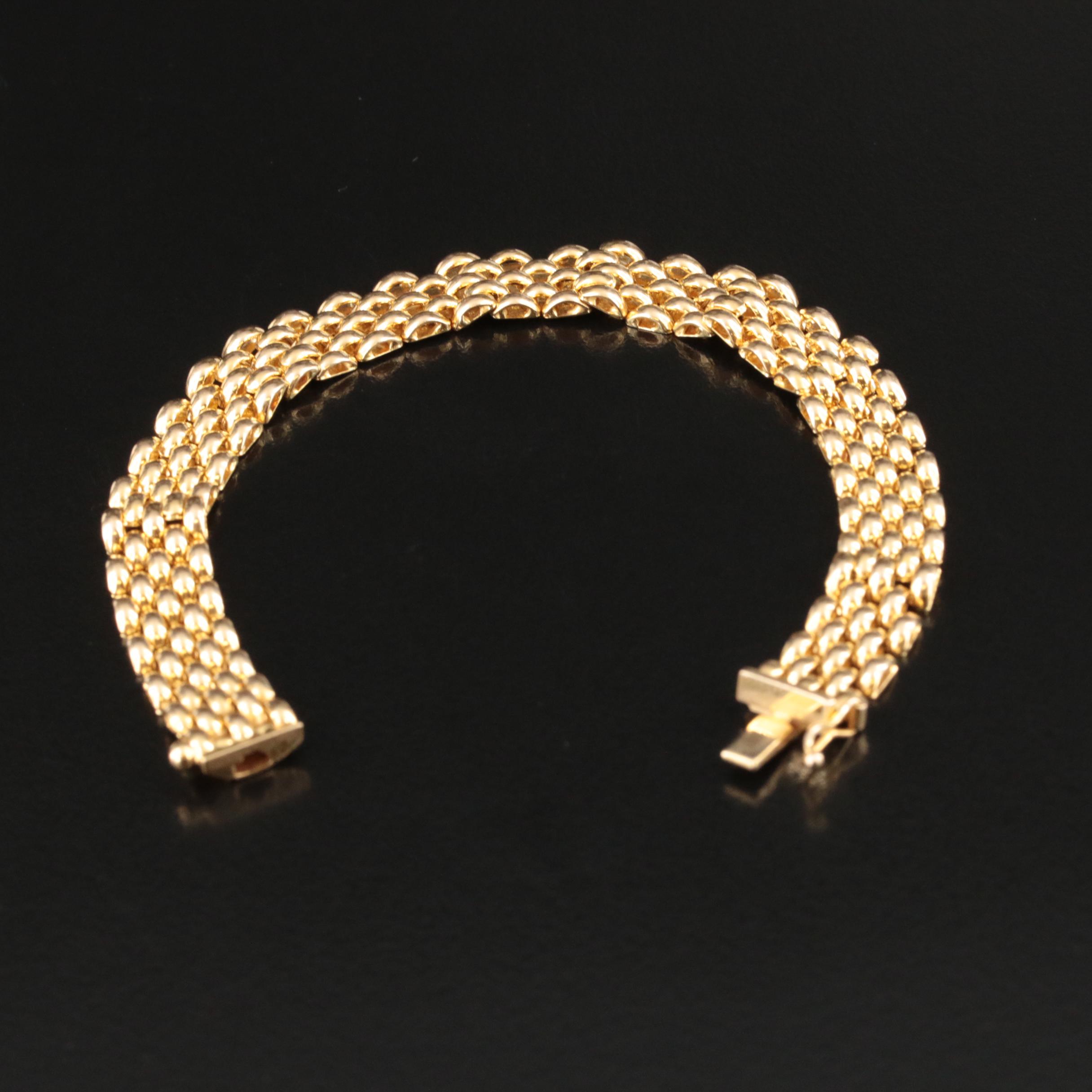 Italian 14K Panther Link Bracelet