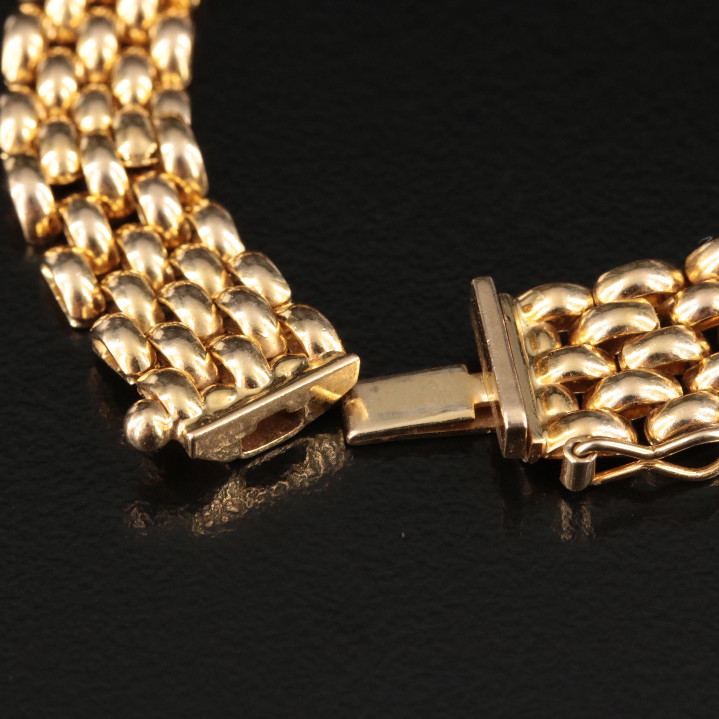 Italian 14K Panther Link Bracelet