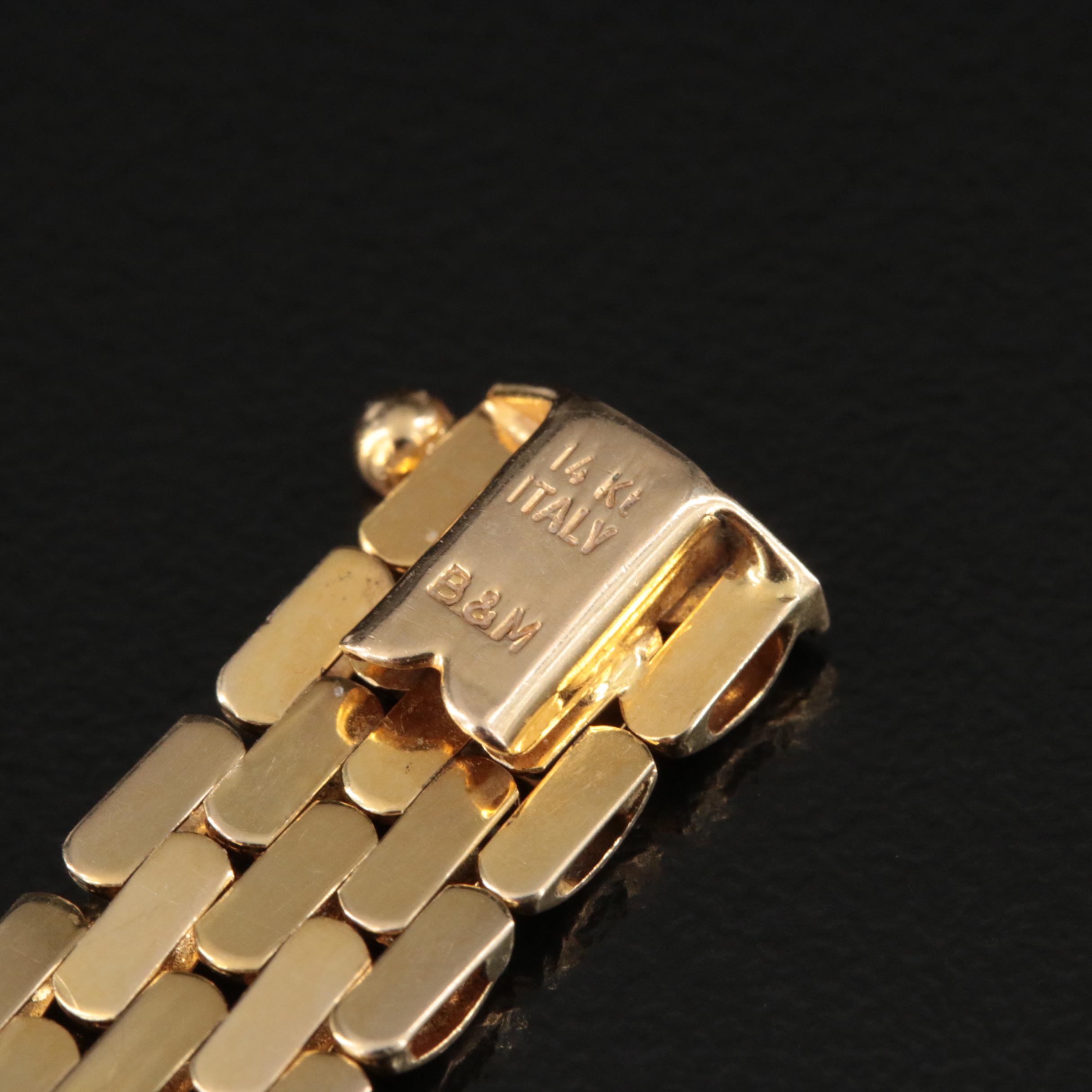 Italian 14K Panther Link Bracelet