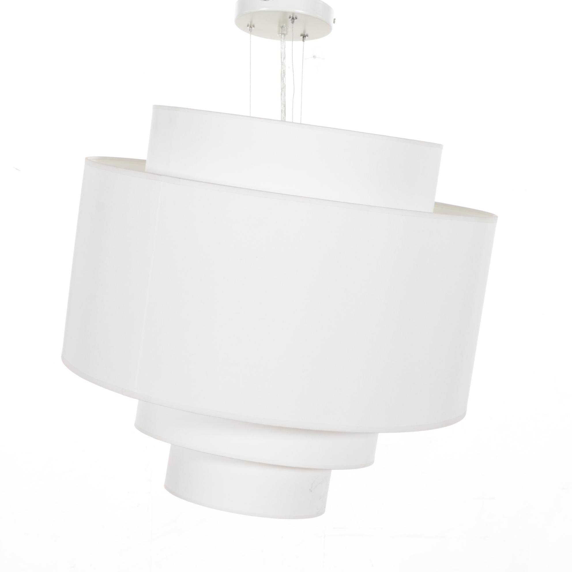 Four-Tiered Drum Shade Pendant Light Fixture, Contemporary