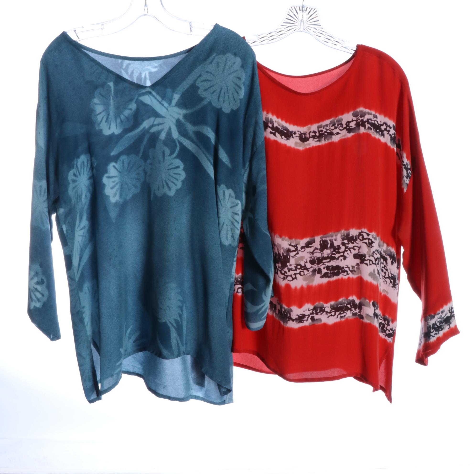 Catherine Bacon Silk Tops and Dress, Bryn Walker Outfit, and Elie Tahari Pants